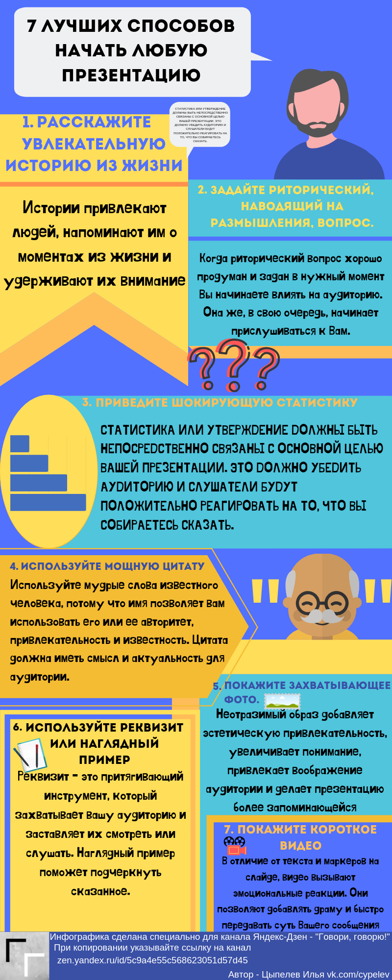 Инфографика: 7 лучших способов начать презентацию! | Пикабу