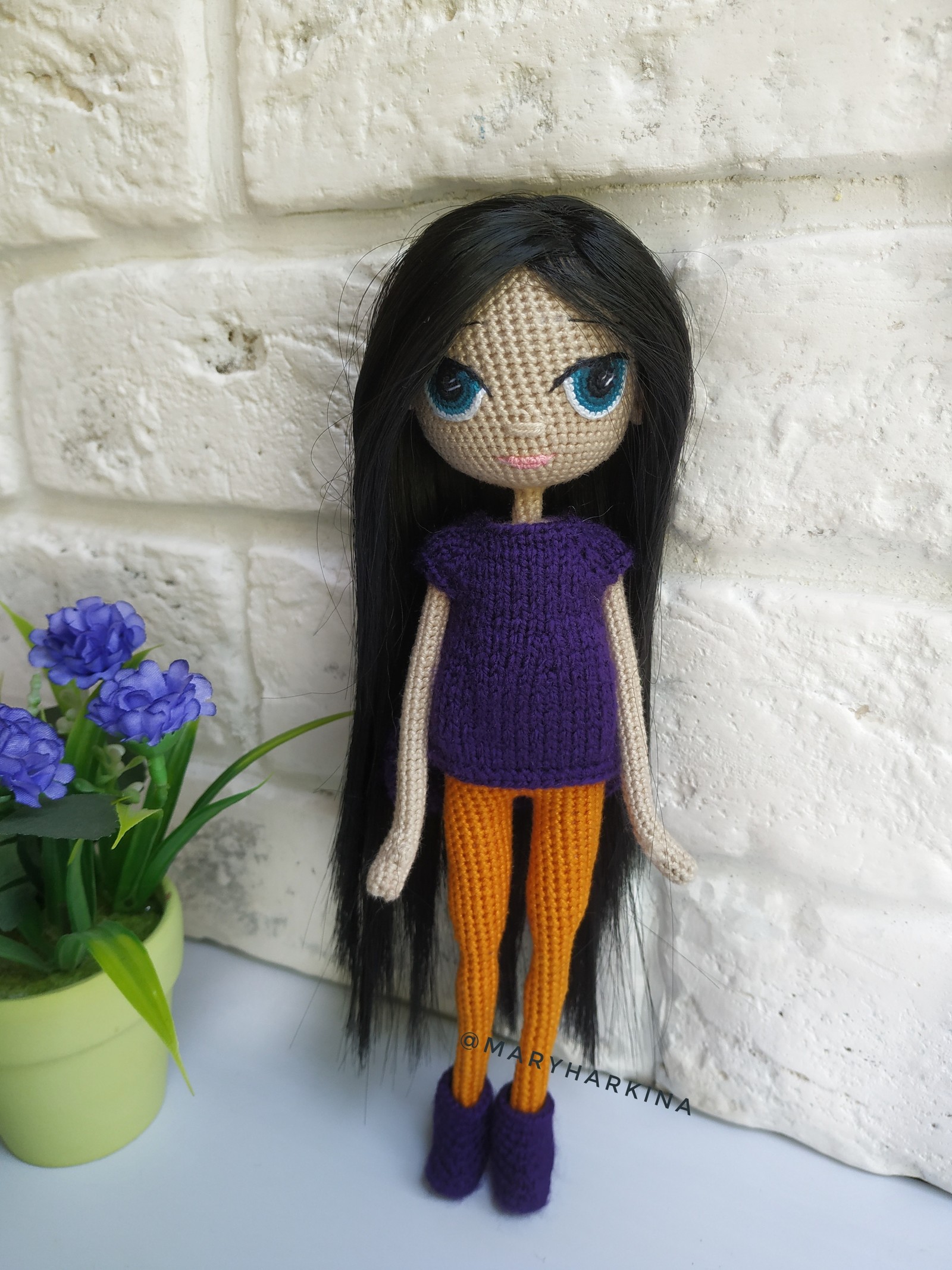 Interior dolls - My, Knitted toys, Doll, Knitting, Handmade, Longpost