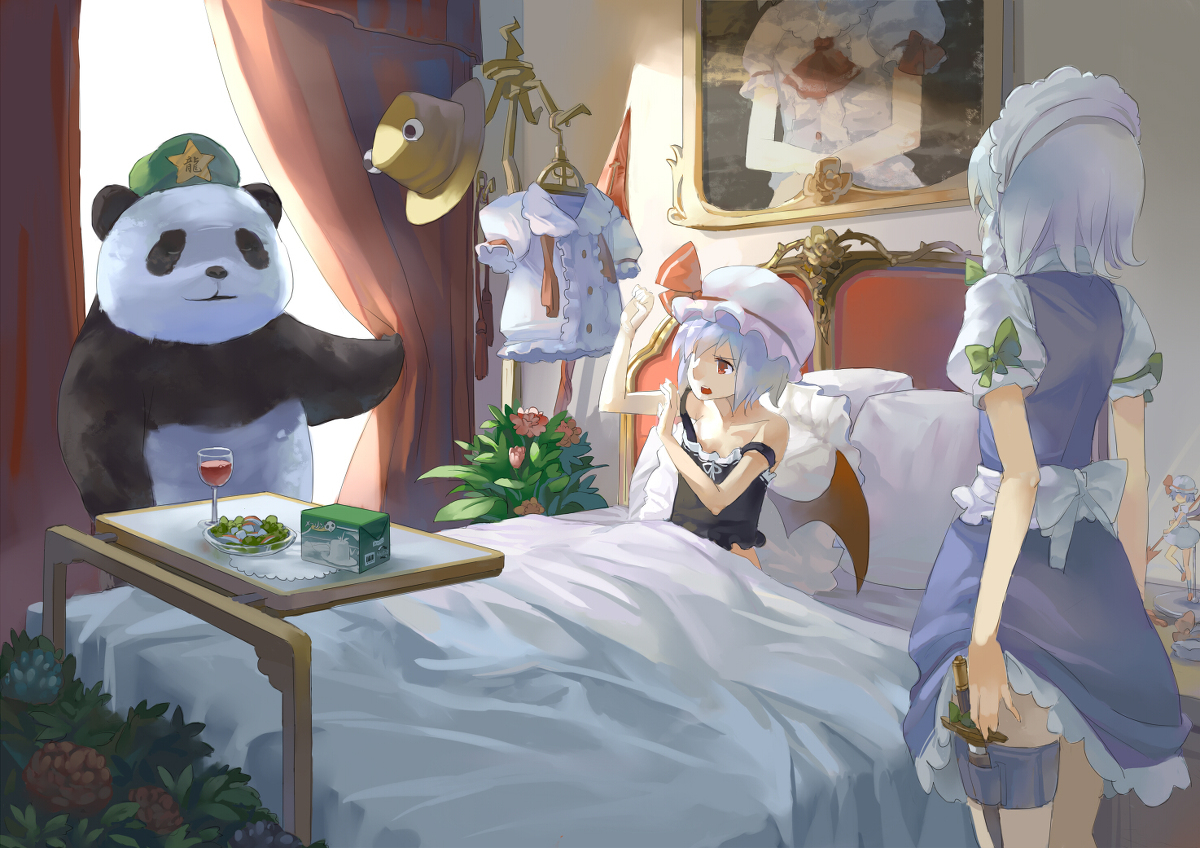 Artik from 77gl - Anime art, Anime, Remilia scarlet, Izayoi Sakuya, Hong meiling, Touhou, 77gl