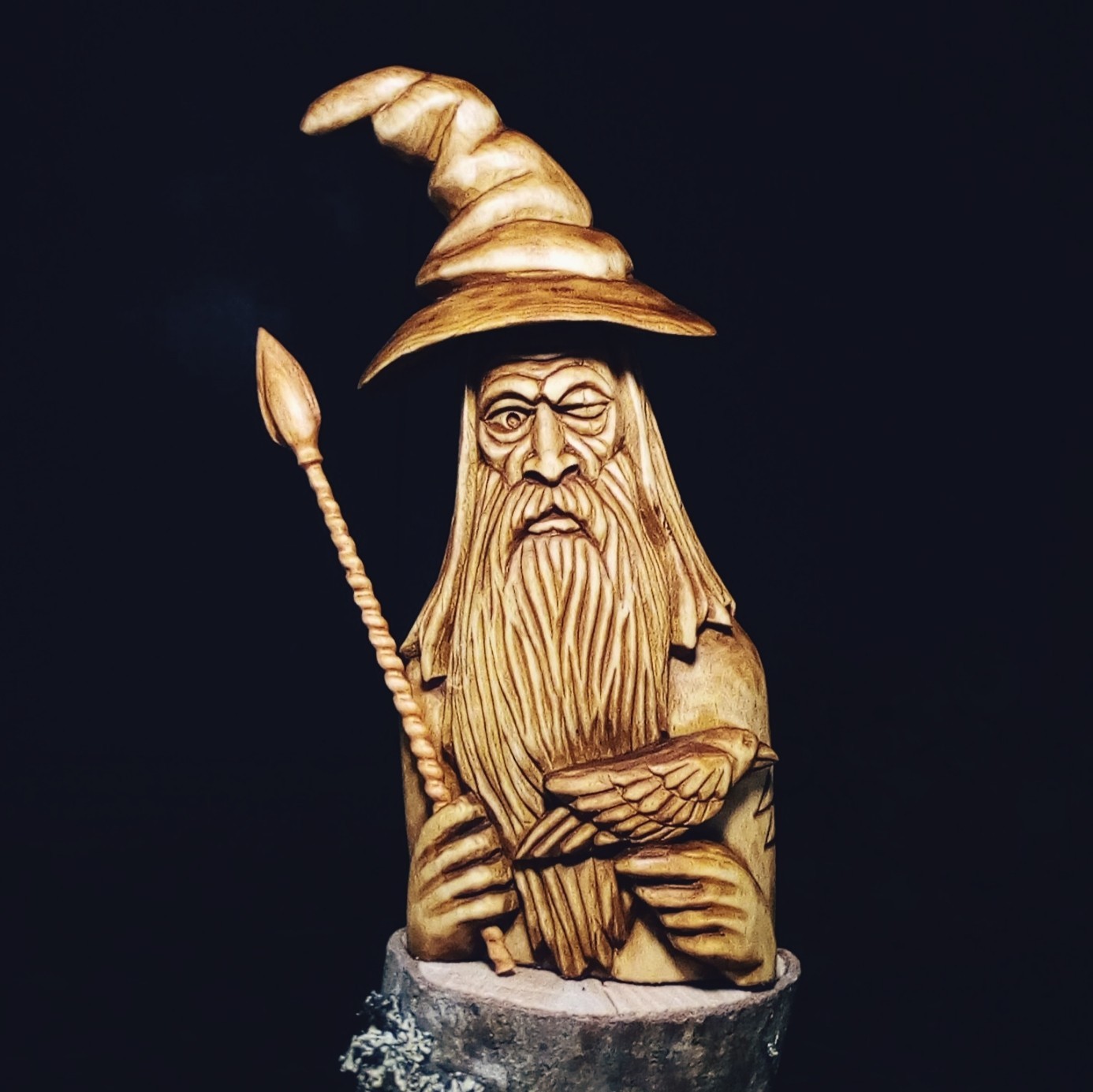 Scandinavian god ONE, materials linden, alder. Height 18cm. - My, Wood carving, Scandinavian mythology, One, Longpost