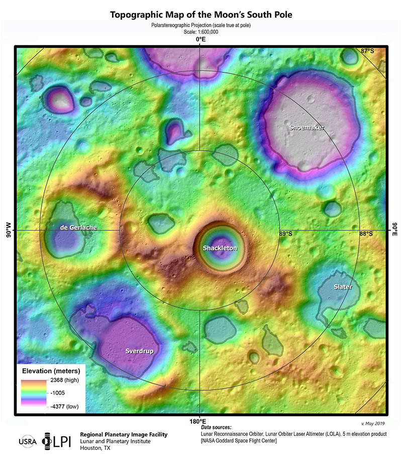Published atlas of the south pole of the moon - The science, news, Space, Astronomy, moon, Atlas