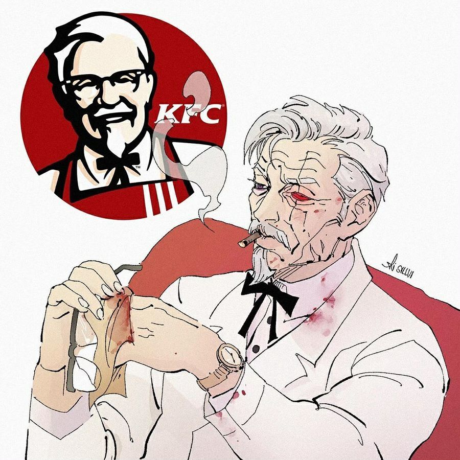 Если бы рекламные персонажи фастфуда были суперзлодеями - Макдоналдс, KFC, Бургер Кинг, Фастфуд, Суперзлодеи, Арт, Длиннопост