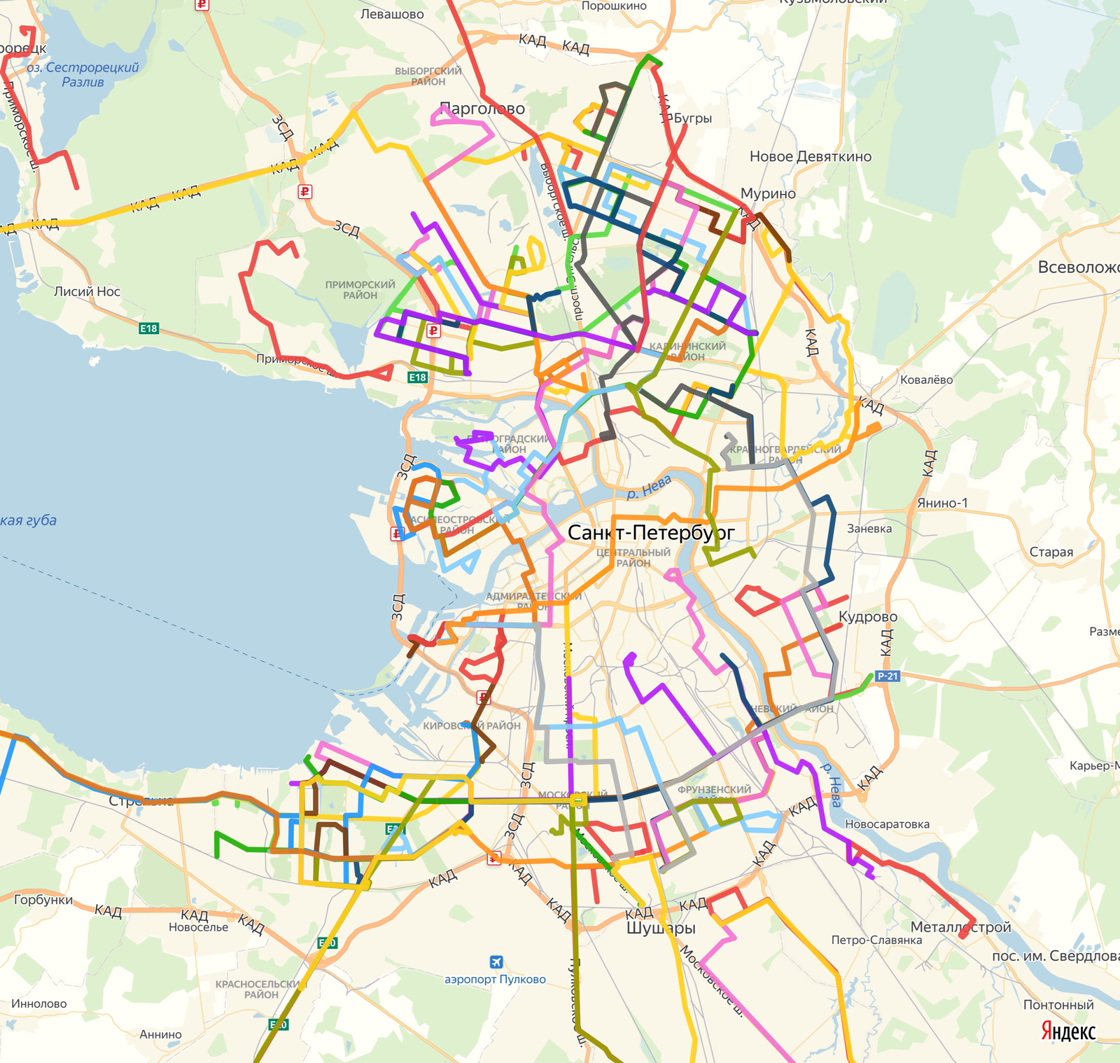 Карта санкт петербурга автобусные маршруты