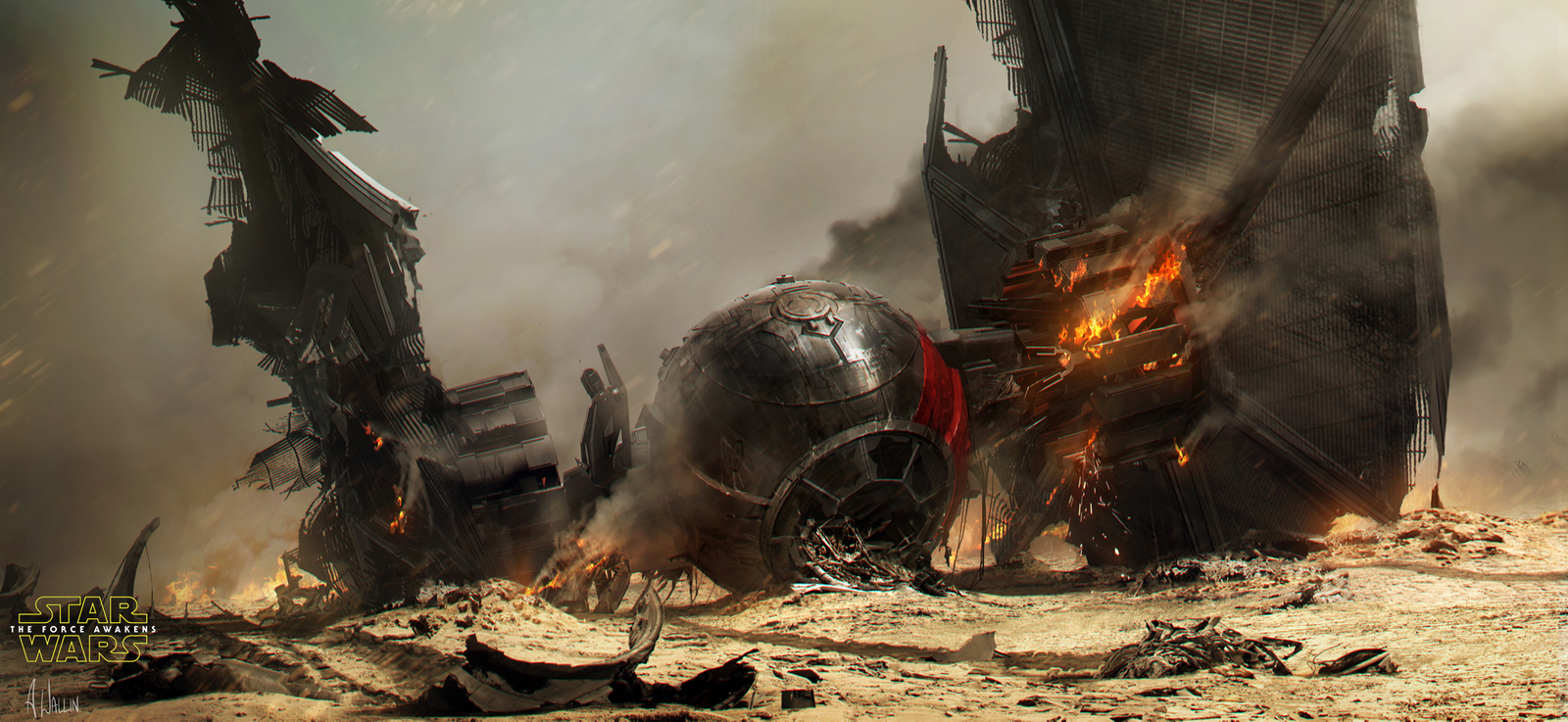 Crashed TIE fighter - Art, Star Wars, Star Wars VII: The Force Awakens, , TIE Fighter, , , Andree Wallin