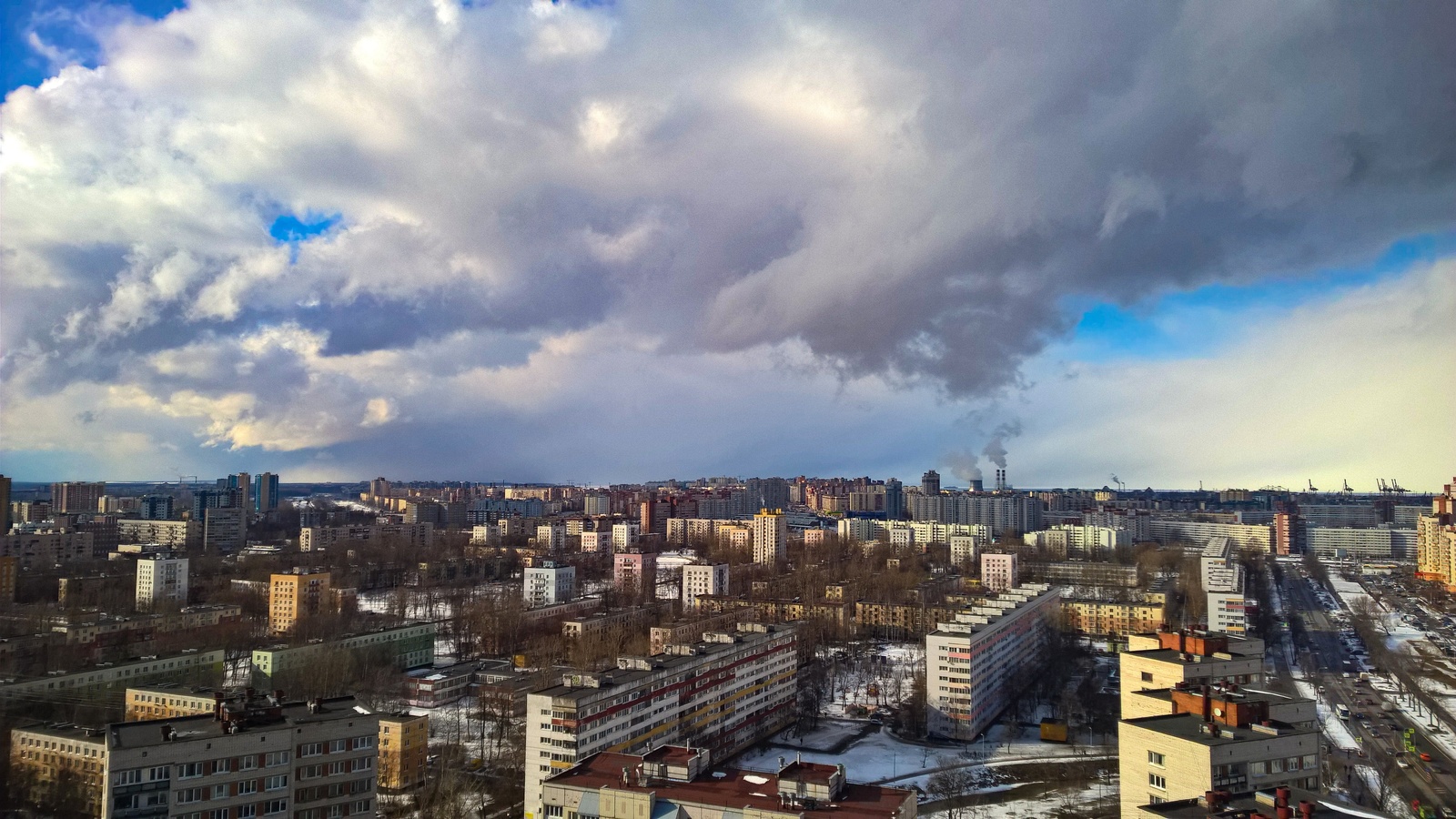 Производство облаков на пр. Ветеранов. - Моё, Фотография, Вид, Облака, Проспект Ветеранов, Lumia 1520, Длиннопост, Санкт-Петербург