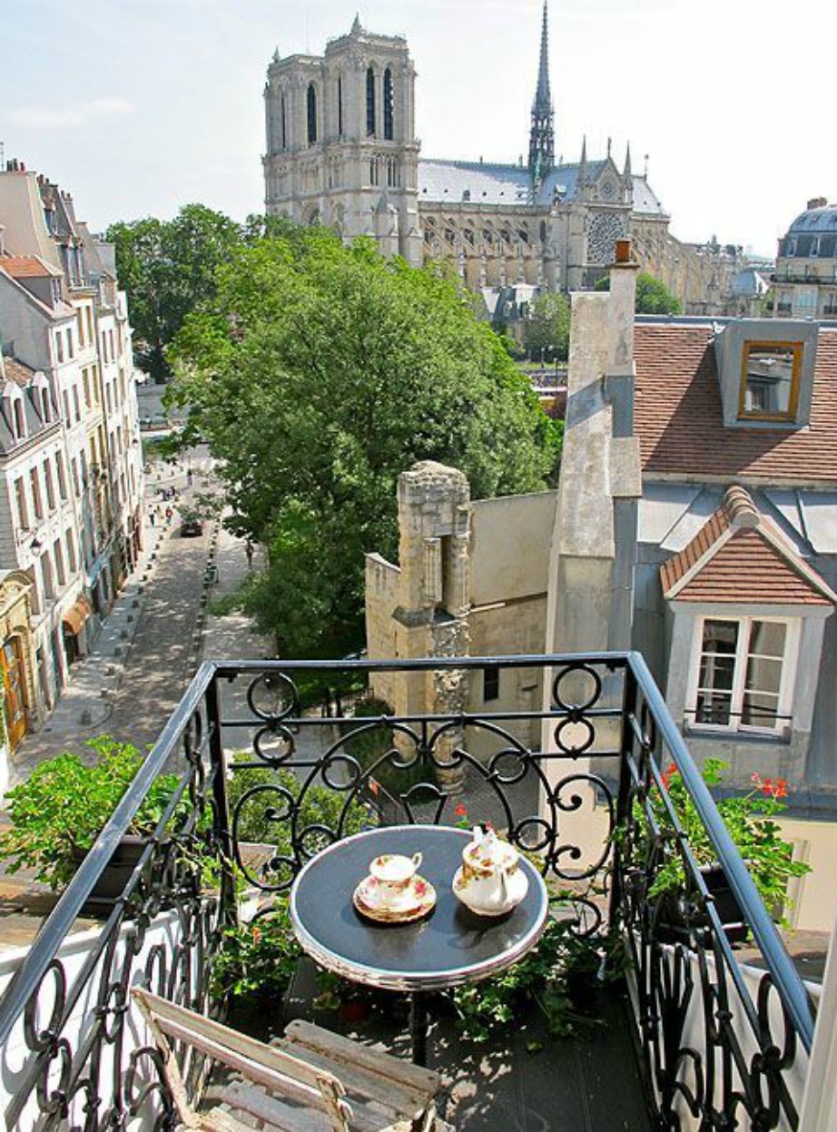 cute balcony - Paris, View from the balcony, France, The photo