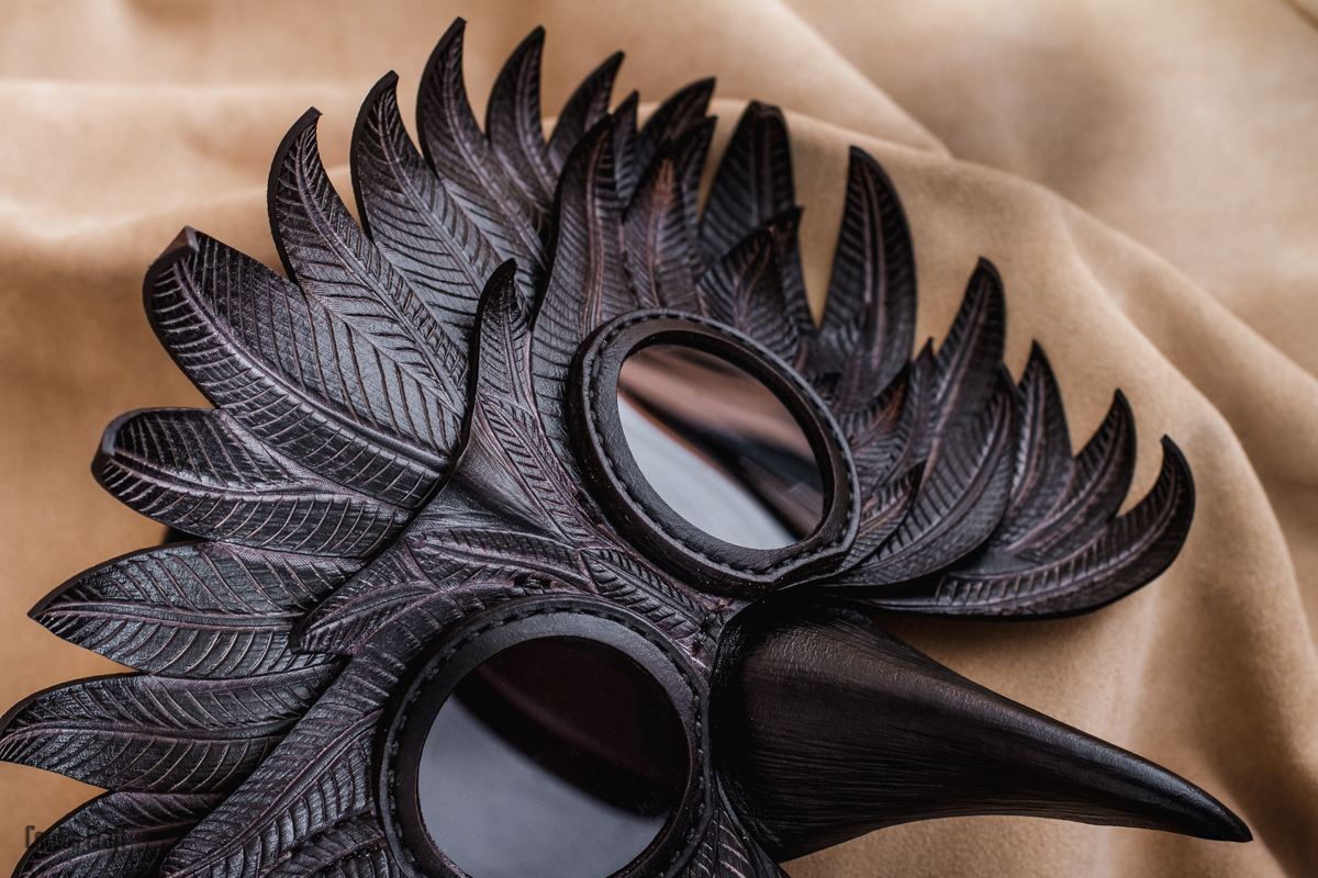 Raven mask - My, Longpost, , Creation, Handmade, Leather products, Needlework without process