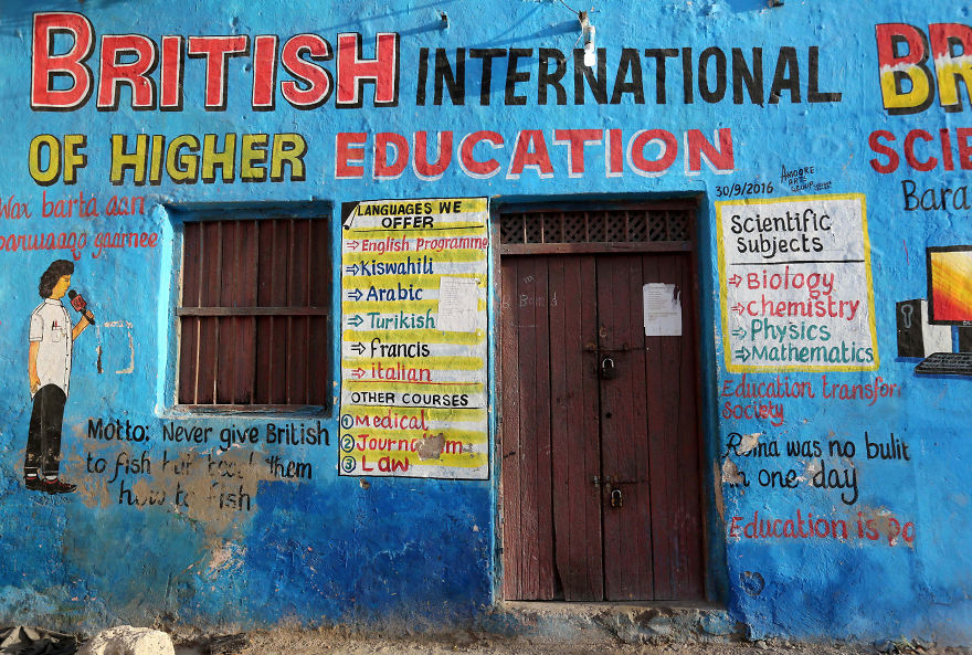 In Somalia, shop fronts are painted in such a way that illiterate residents can easily understand what they are selling there. - My, Somalia, Longpost, Street art, Artist