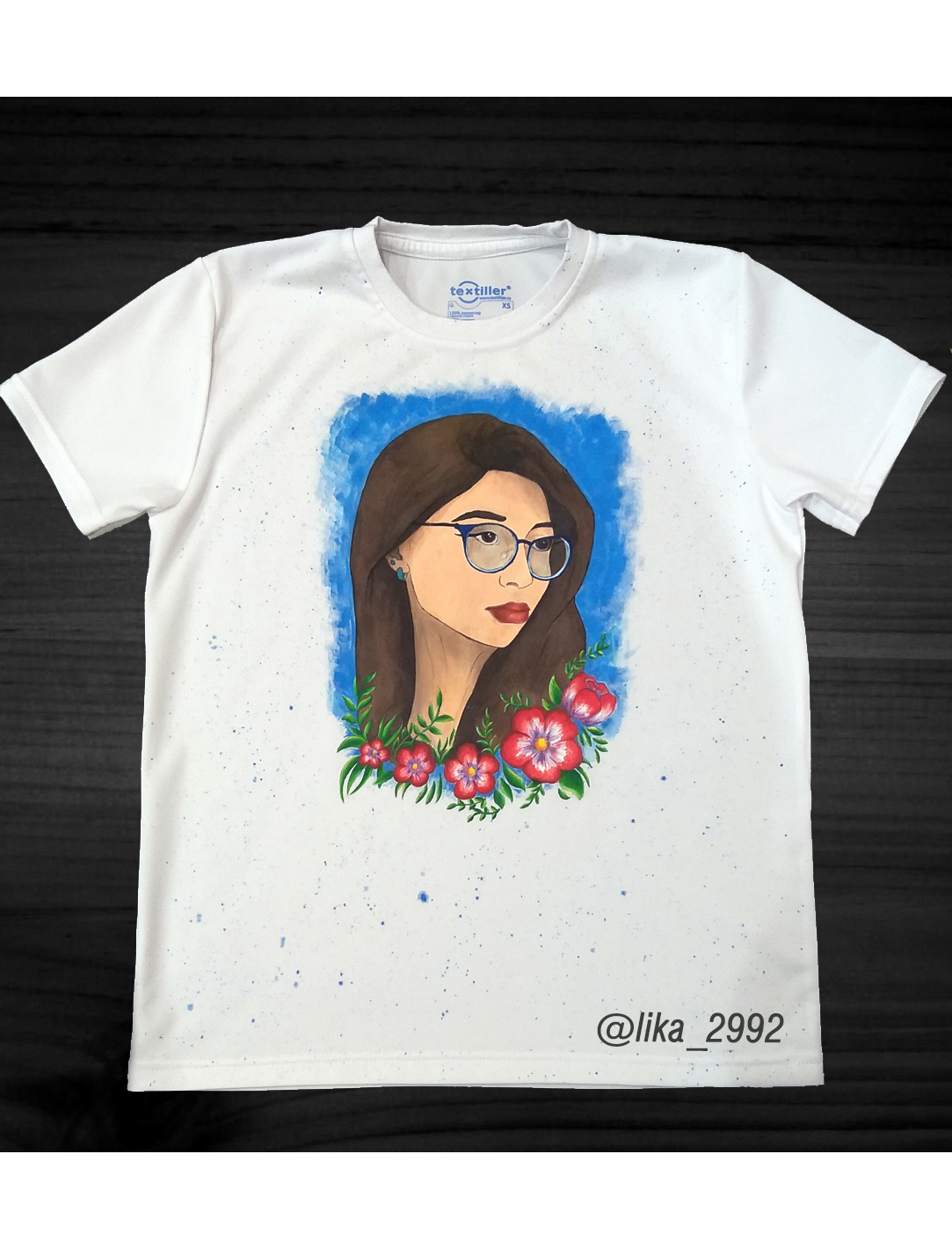 Hand painted t shirt - My, Handmade, Painting on fabric, Acrylic, , Art, Longpost, Girls, Drawing