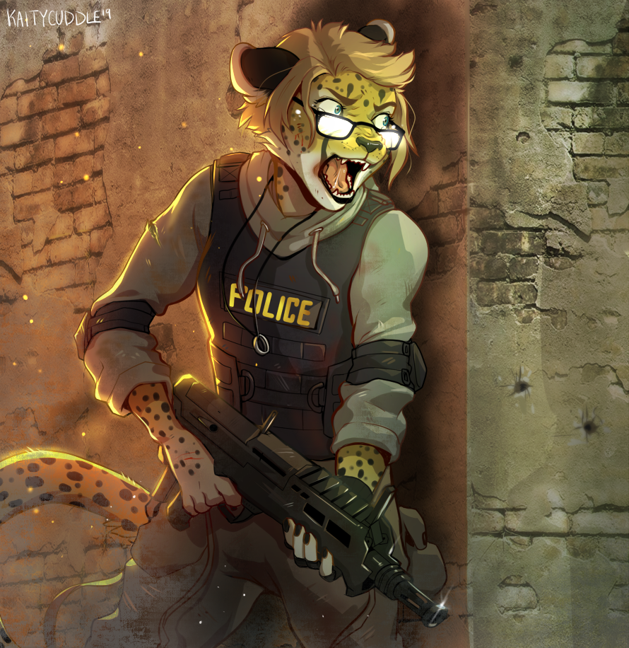 The Edge - Furry, Art, Weapon, Kaitycuddle, Cheetah