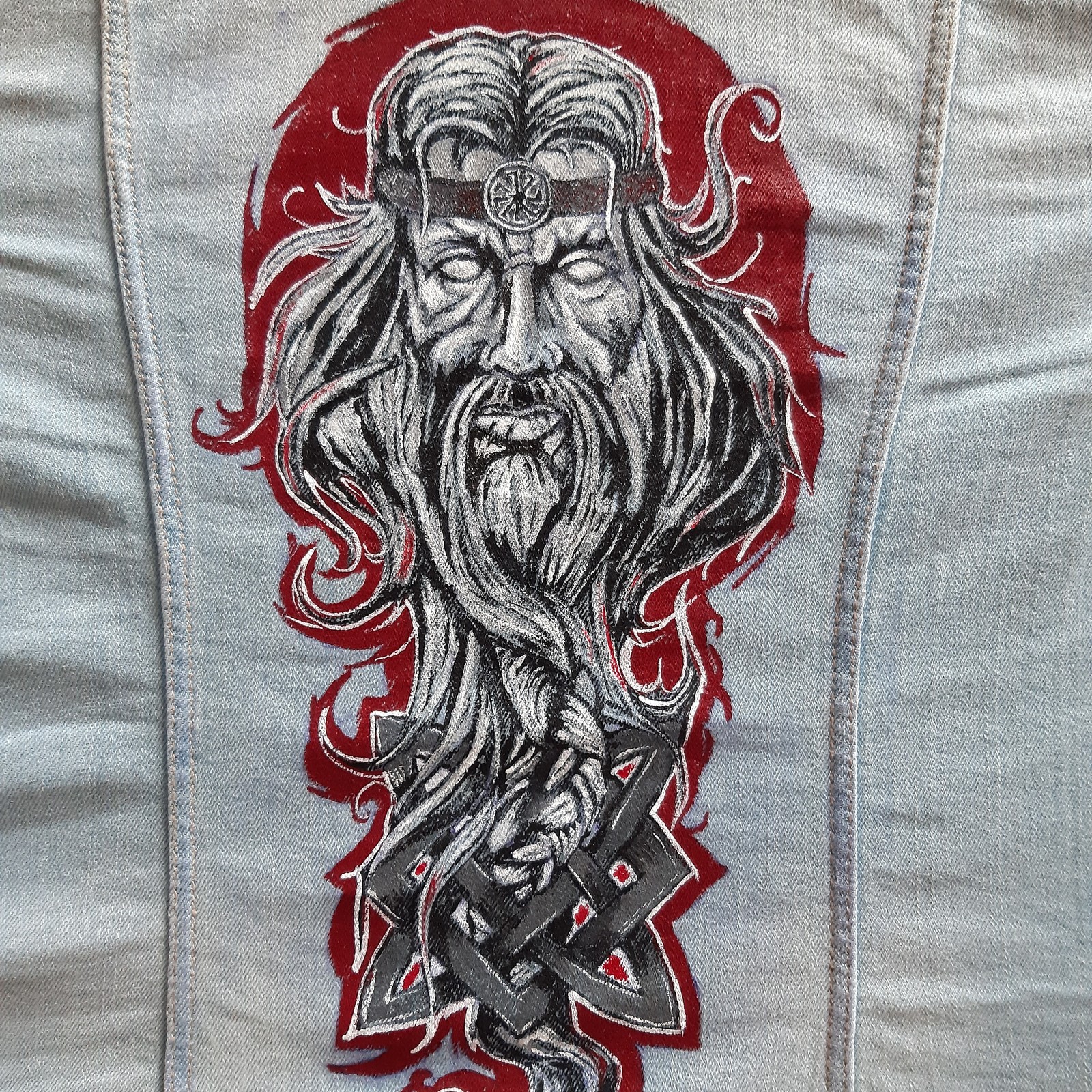 Veles is ready for a customer from Murmansk! The jacket will travel! - My, Painting on fabric, Creation, Longpost