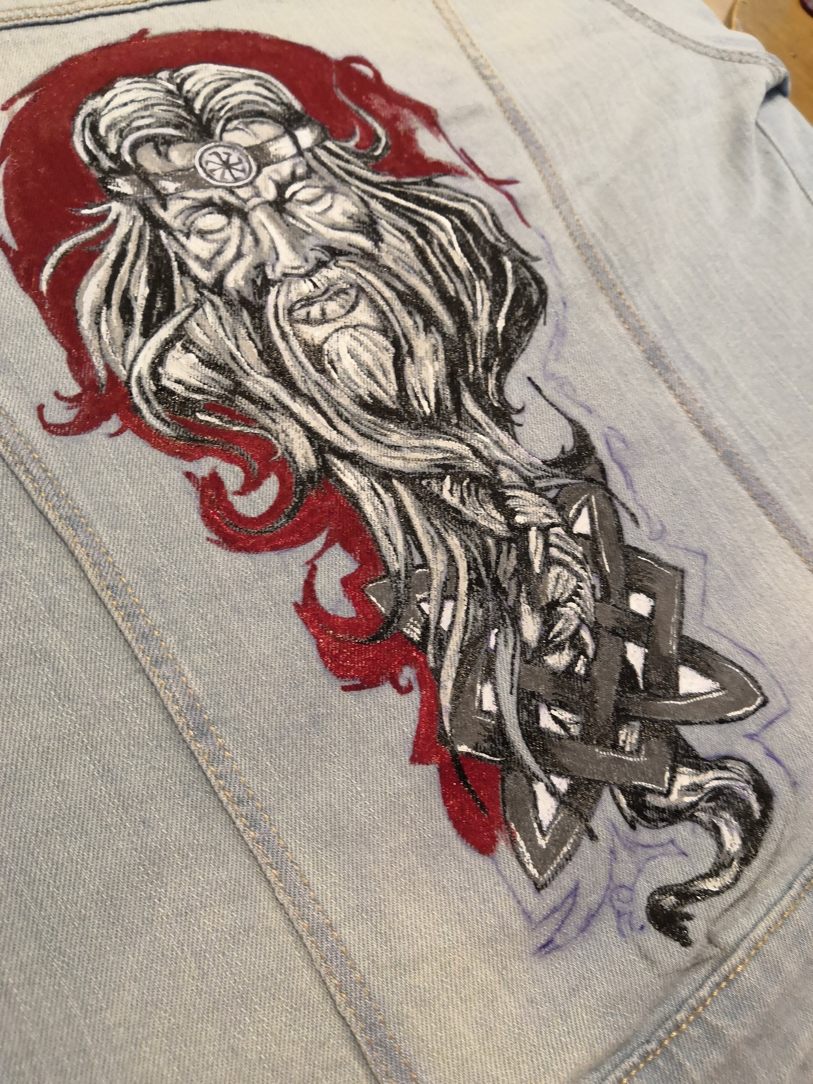 Veles is ready for a customer from Murmansk! The jacket will travel! - My, Painting on fabric, Creation, Longpost