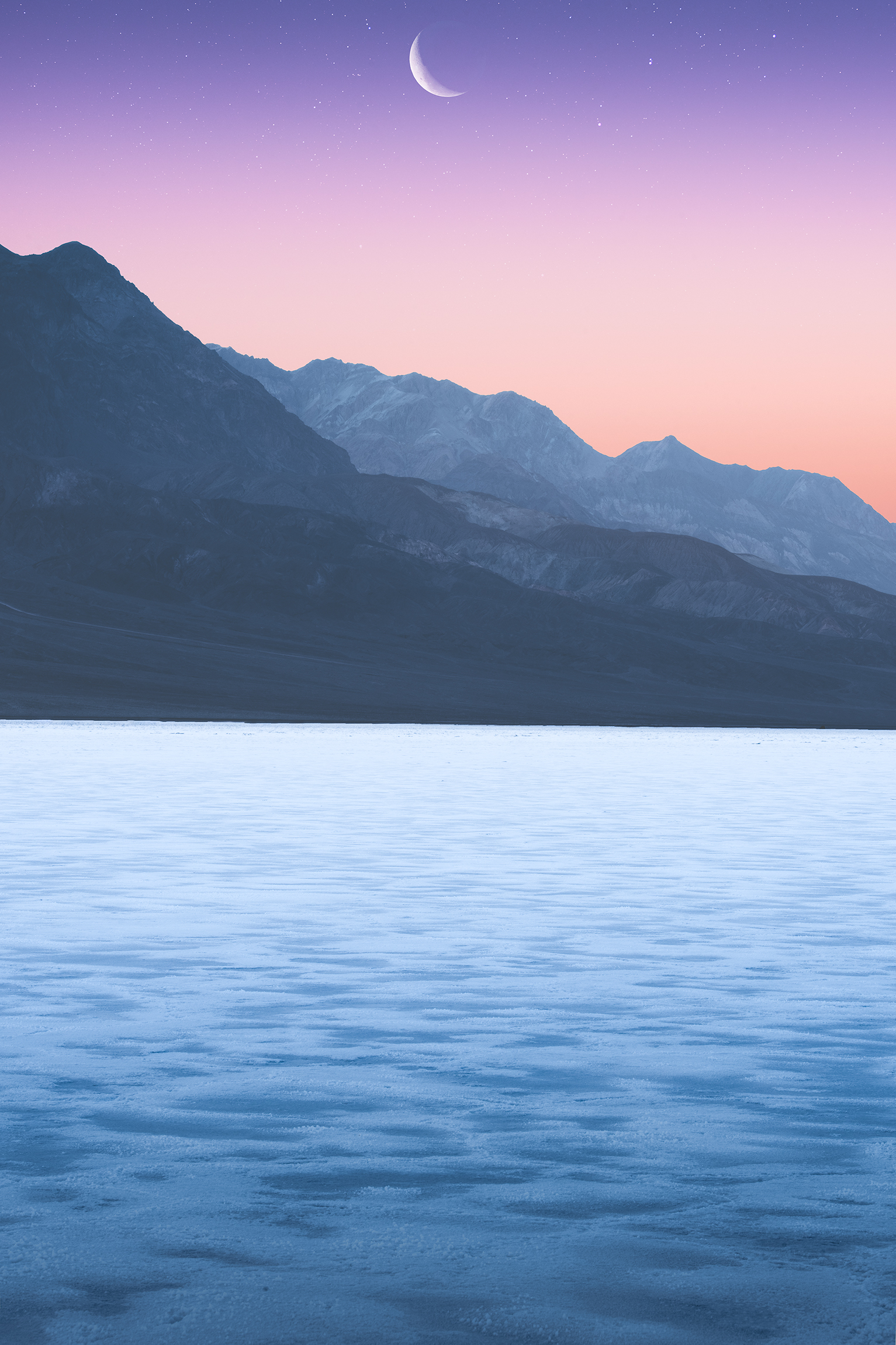 This is not water - Death Valley, Salt, Desert, The photo, USA, California, The mountains, Sky