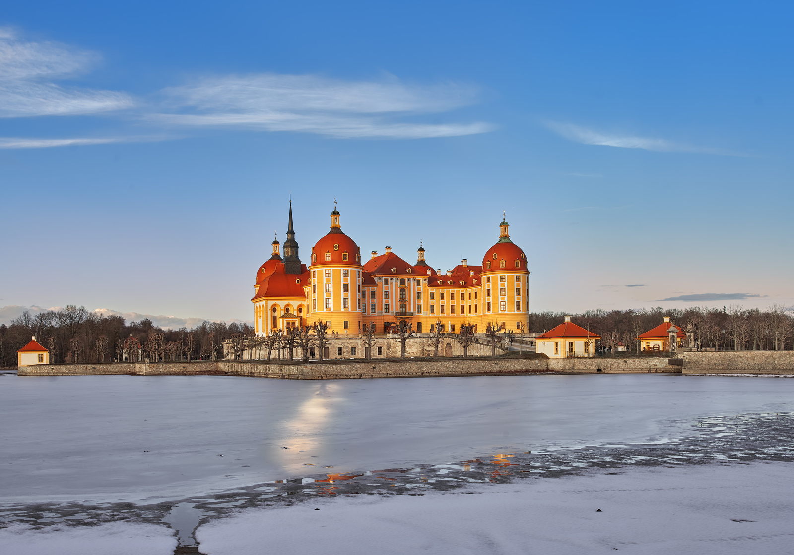 Evening in Saxony - My, Locks, Winter, Reflection, Travels, Saxony, The photo