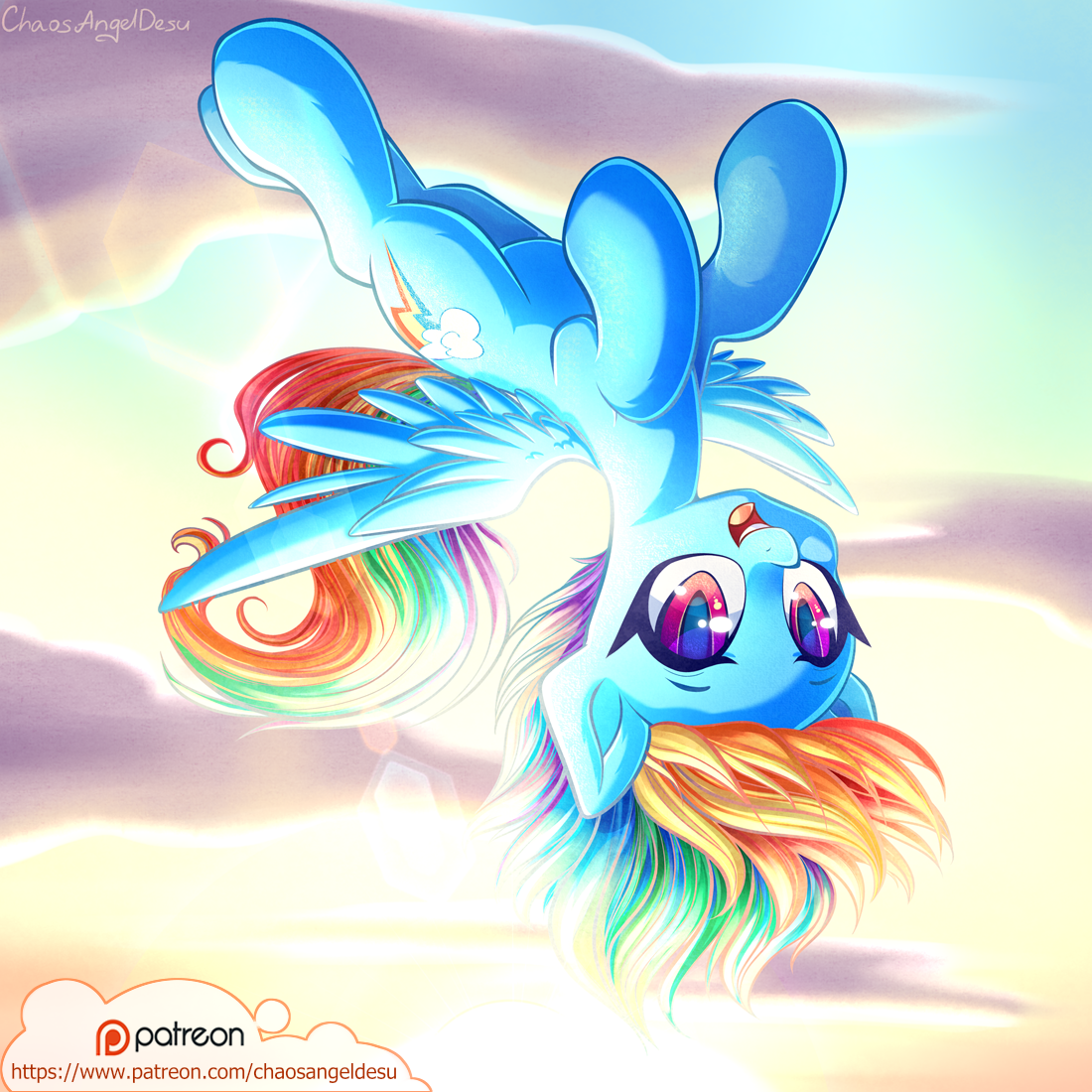 Dasha - My little pony, PonyArt, Rainbow dash, Chaosangeldesu, Vird-Gi, Longpost