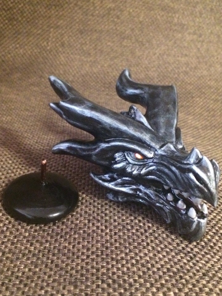 Alduin's dragon head - My, Alduin, Skyrim, The Elder Scrolls V: Skyrim, The Dragon, The elder scrolls, Polymer clay, Longpost