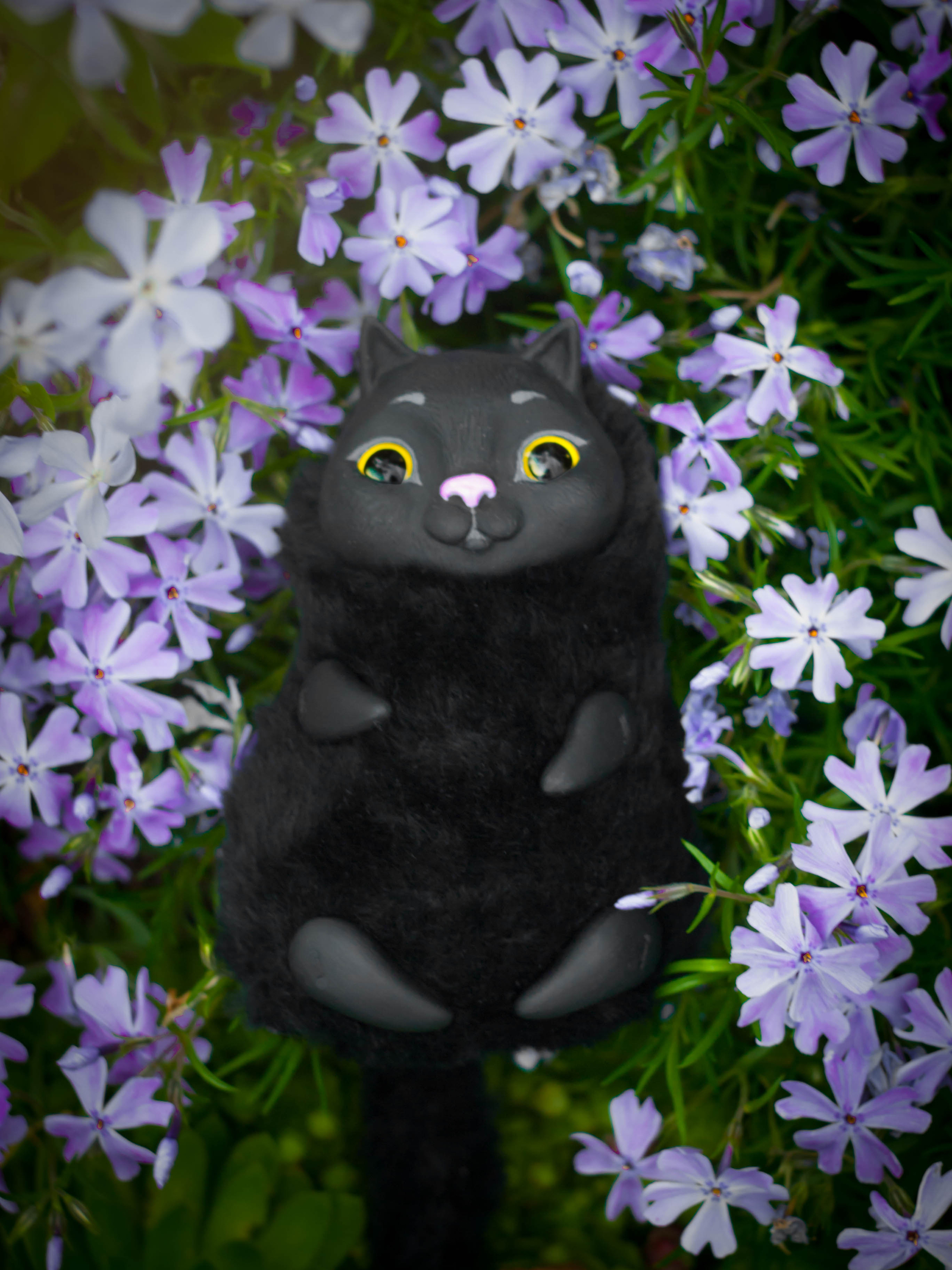 Black cat :3 - My, cat, Handmade, Needlework without process, Milota, Longpost