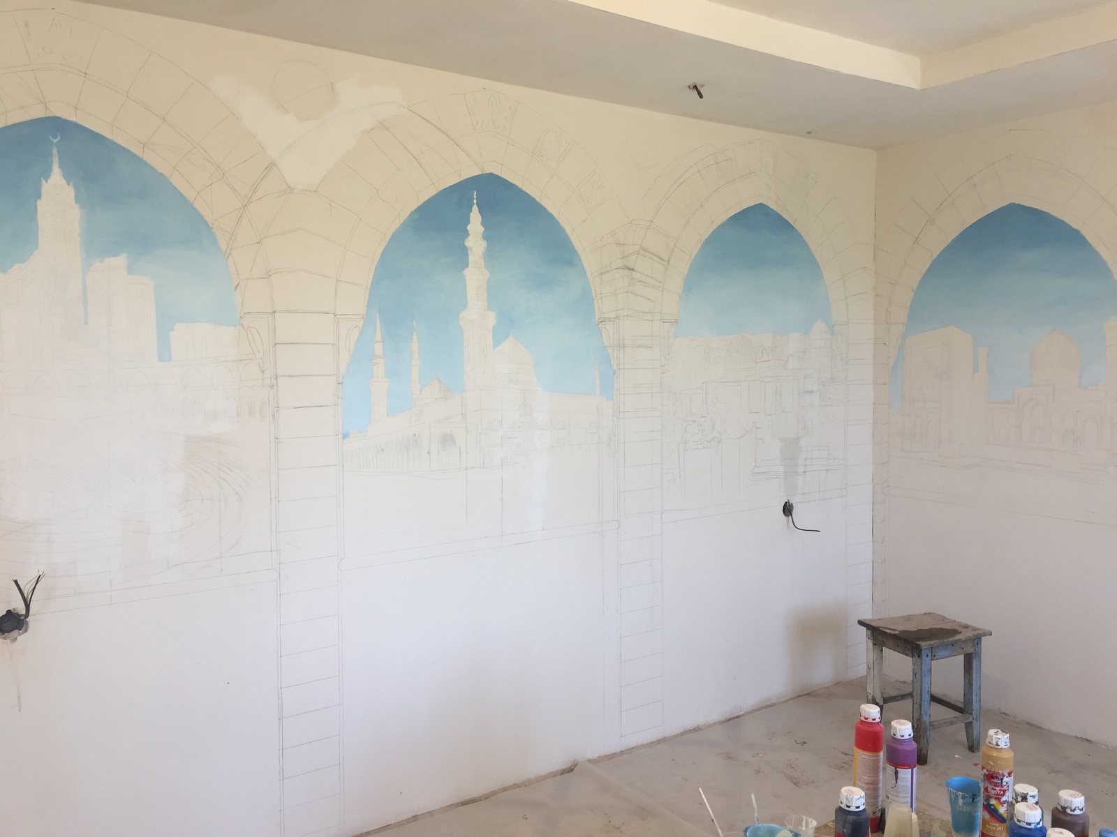 Роспись стен своими руками - процесс, этапы, фото.