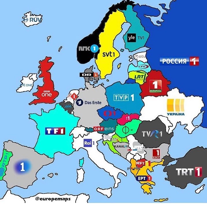 Each country has its own Channel One. - The television, Europe