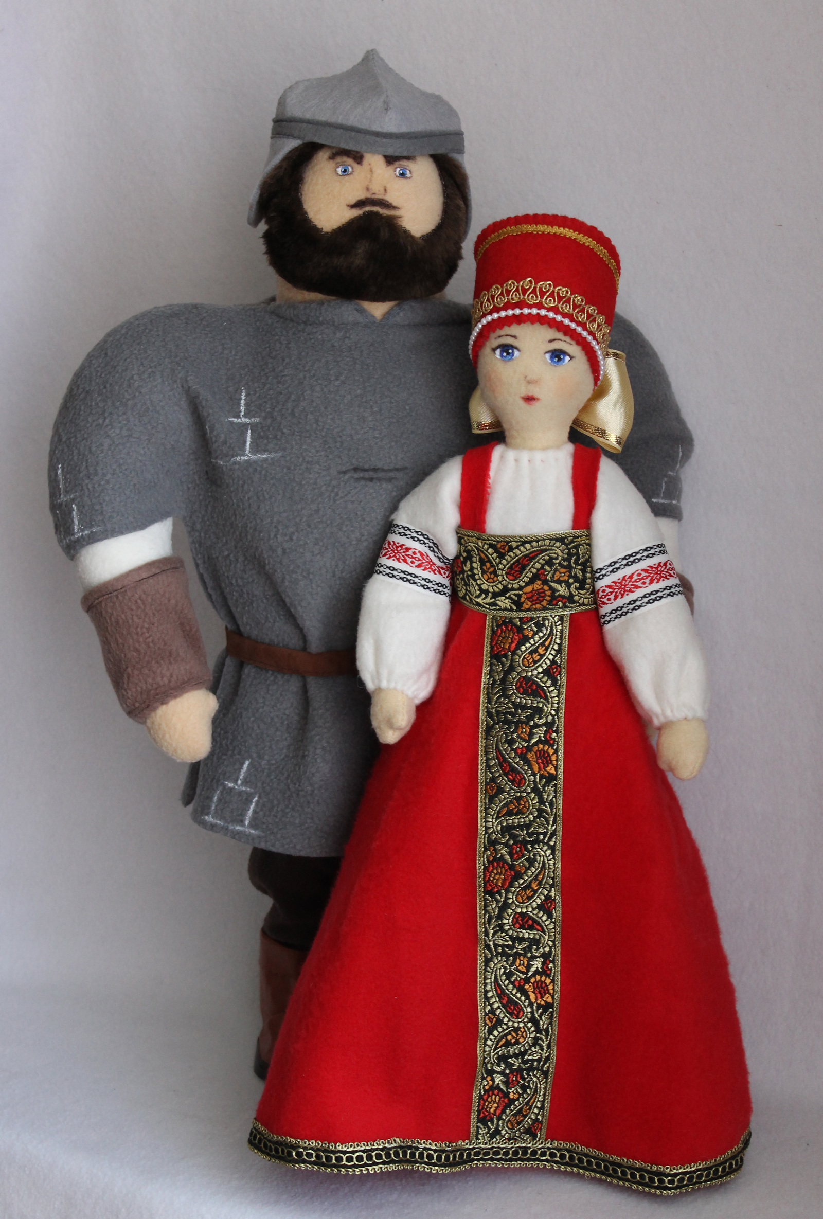 Bogatyr with his wife. Frame dolls - My, Bogatyr, , Author's toy, Three heroes, Ilya Muromets, Needlework without process, Longpost, Doll