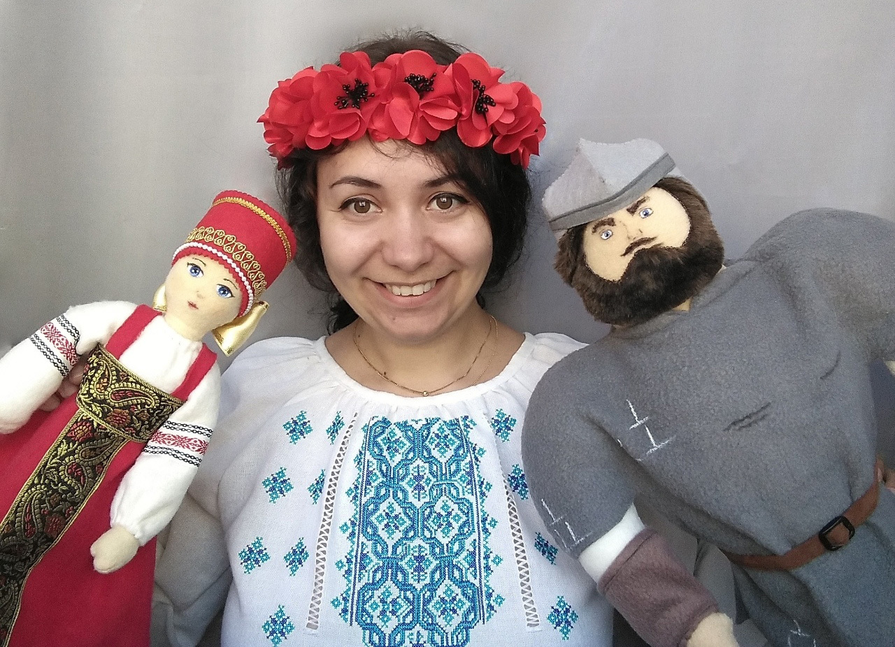 Bogatyr with his wife. Frame dolls - My, Bogatyr, , Author's toy, Three heroes, Ilya Muromets, Needlework without process, Longpost, Doll