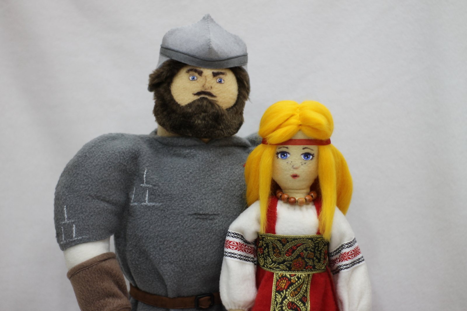 Bogatyr with his wife. Frame dolls - My, Bogatyr, , Author's toy, Three heroes, Ilya Muromets, Needlework without process, Longpost, Doll