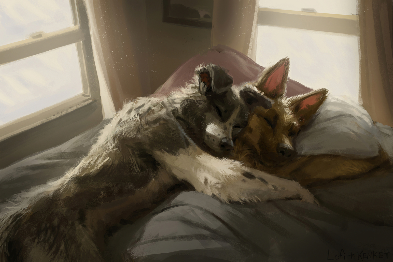 Dog yes fox - NSFW, Furry, Furry art, Lo-Fi, Kenket, Furry edge, Longpost