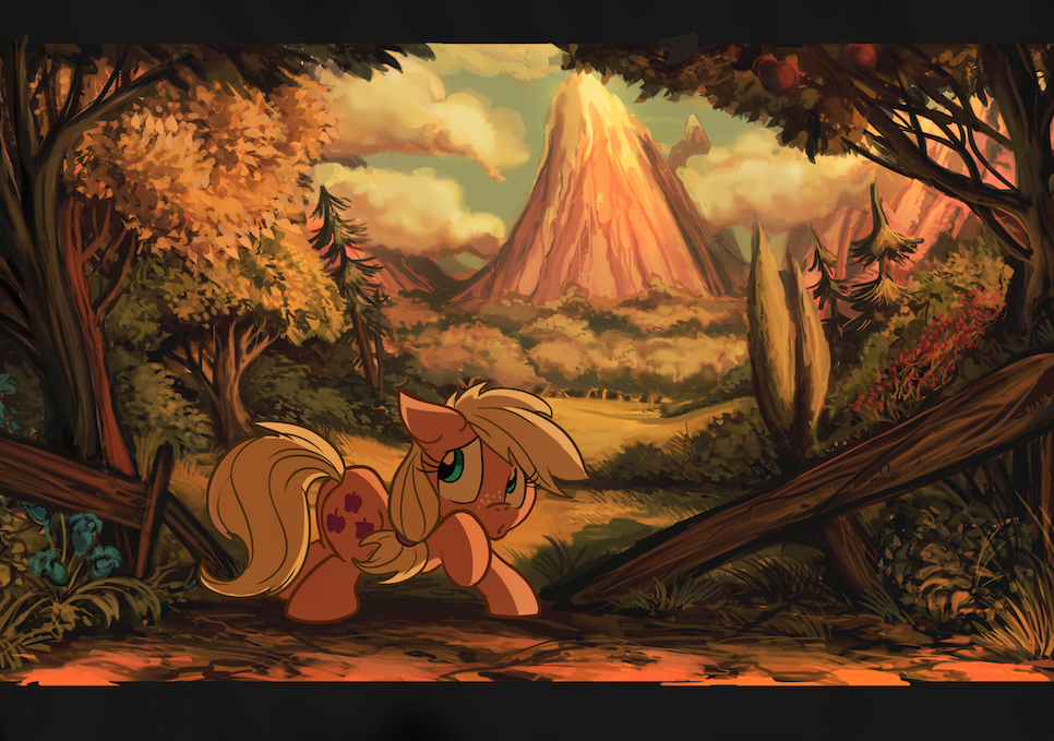 There be Timber Wolves in them woods Sis - My little pony, Applejack, Filly, Jowybean