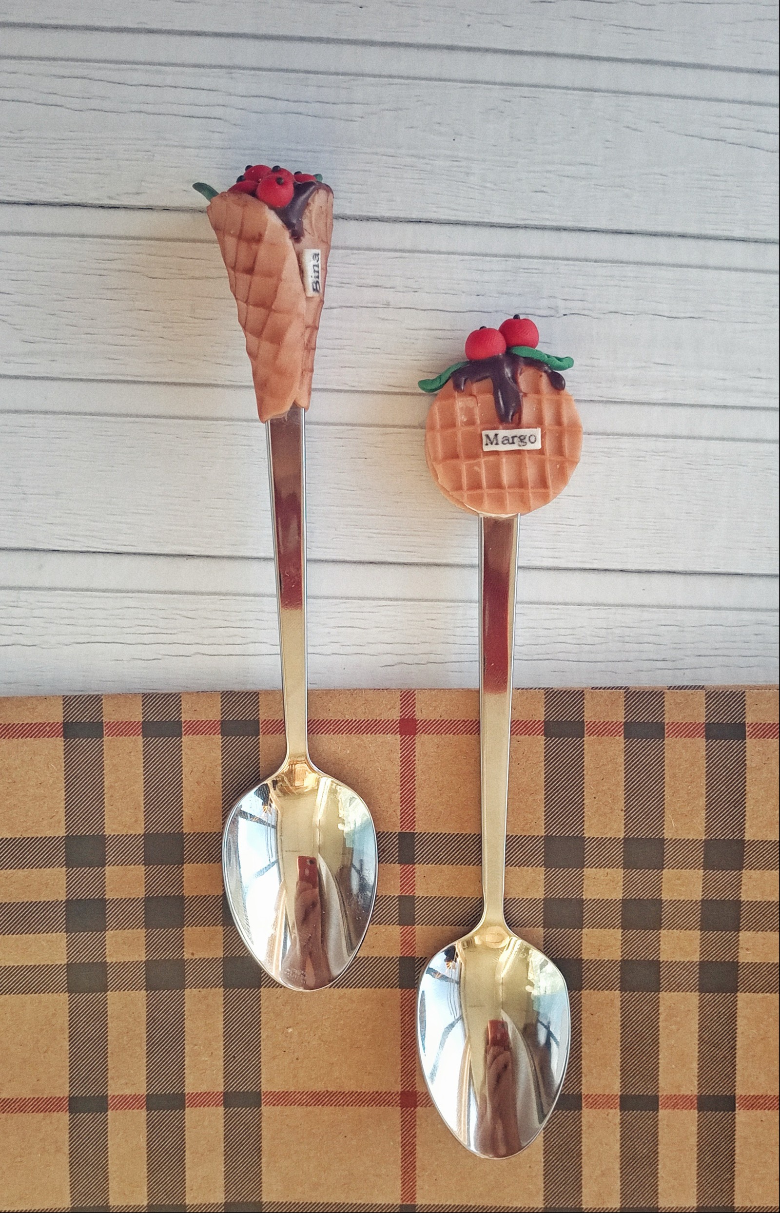 Some tasty treats! - My, Лепка, Polymer clay, Delicious spoons, Spoon decor, Longpost