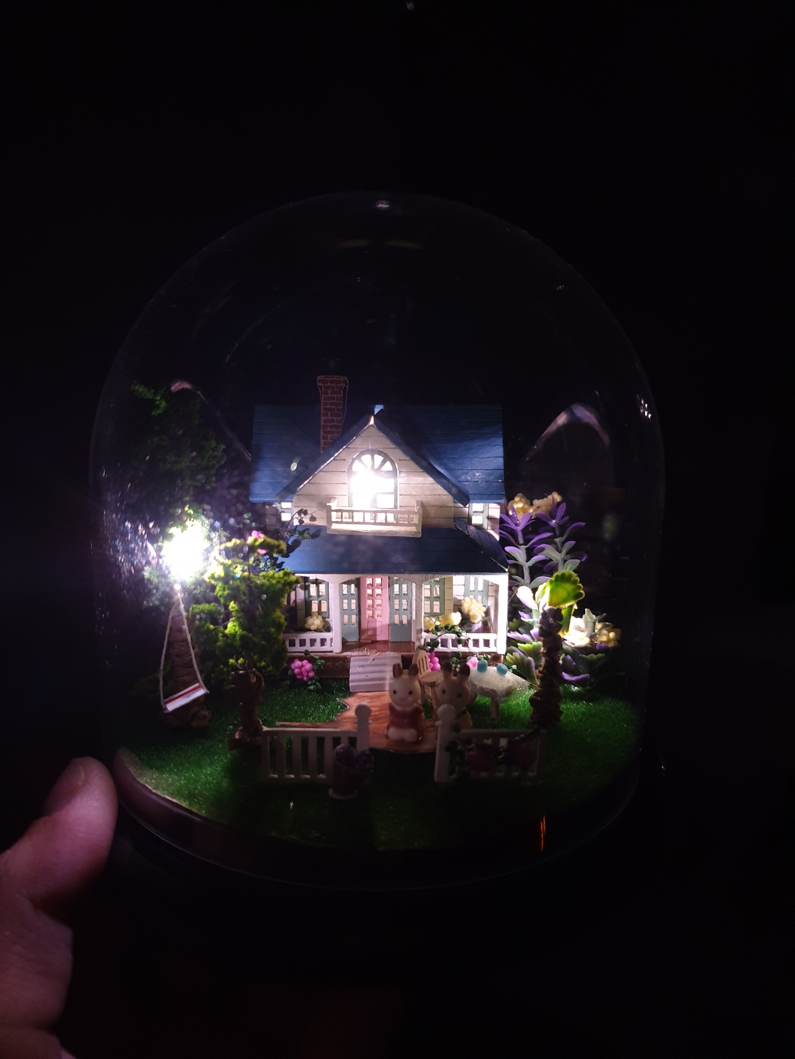 Miniature House with hares - My, Miniature, Ball, Longpost