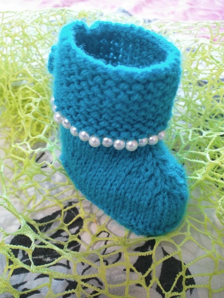 Baby booties - My, Booties, Knitting, With your own hands, Needlework without process, Longpost