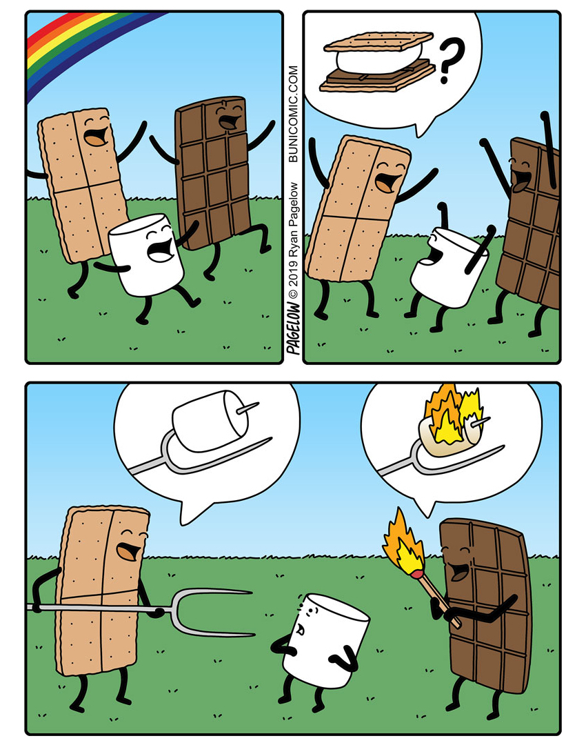 Best friends - Cracker, Marshmallow, Marshmallow, Chocolate, Comics, Buni, Pagelow