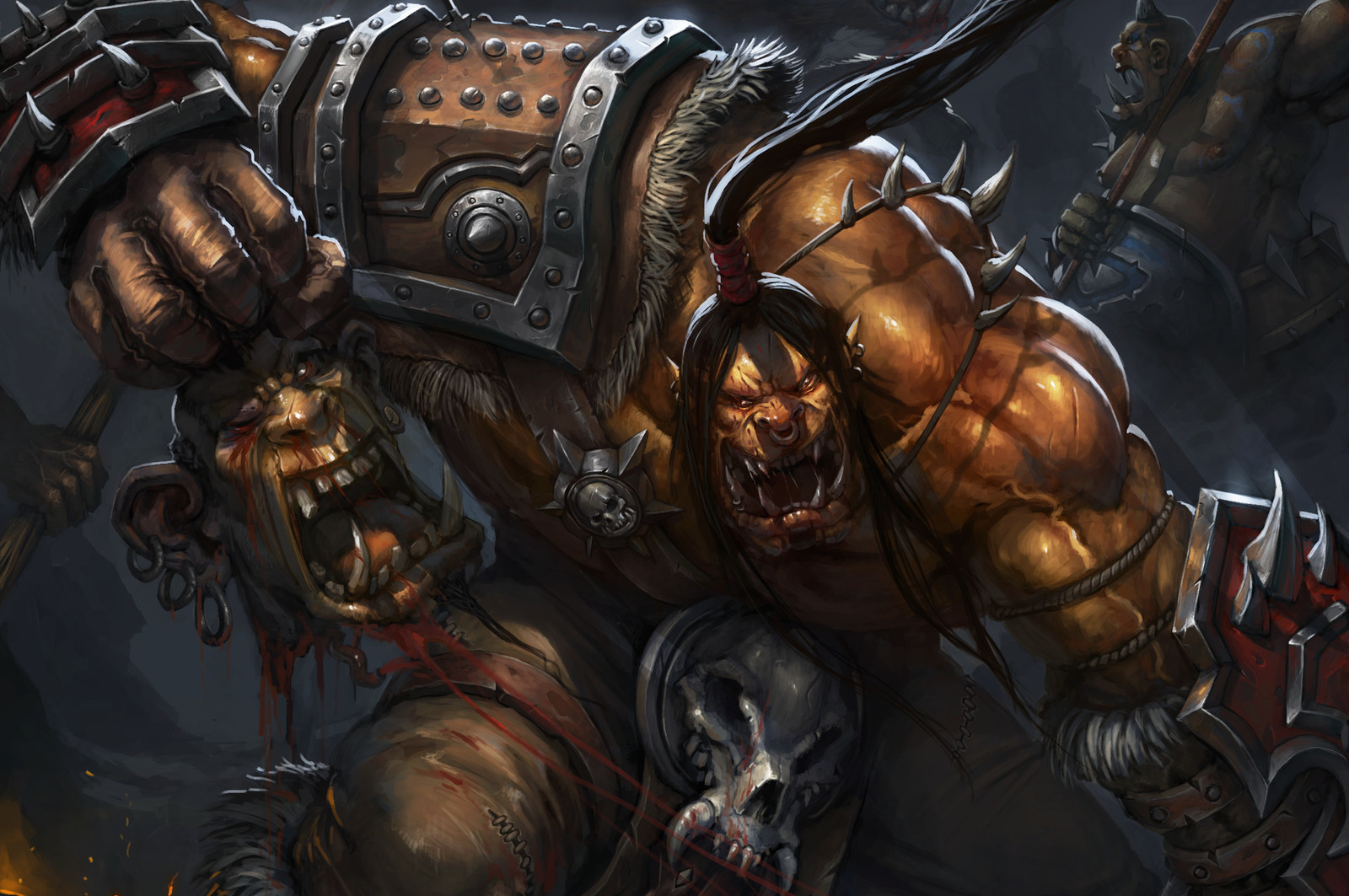 Horde. - Art, Fan art, Horde, Orcs, Longpost, Wow, World of warcraft, Aleksei Grechenyuk