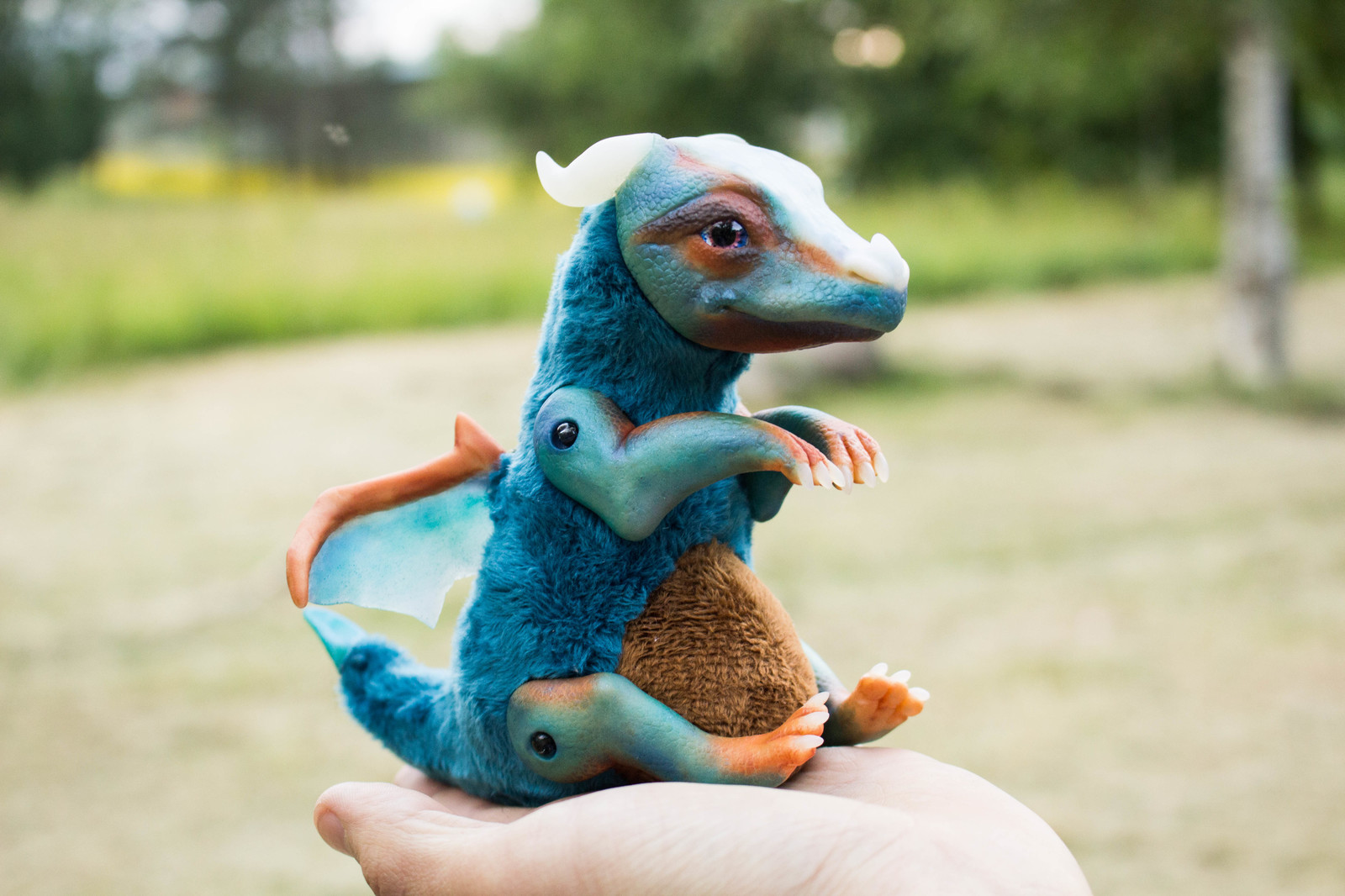 pot-bellied dragon - My, Polymer clay, Author's toy, The Dragon, Needlework without process, Longpost