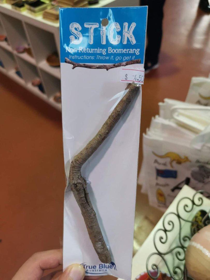 A gift shop in Australia sells a non-returning boomerang for $4.50. - Australia, Boomerang, Branch