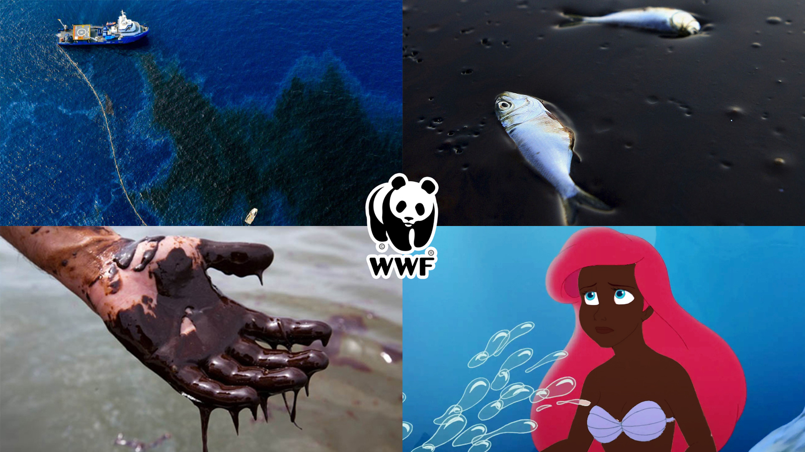 And how else to draw your attention to the problems of pollution of the world's oceans?! - Ariel, the little Mermaid, Black, Antiracism, Tolerance, Walt disney company, Wildlife Fund, Ocean, Blacks