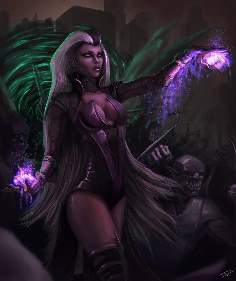 Sindel with army - Mortal kombat, Sindel, Game art