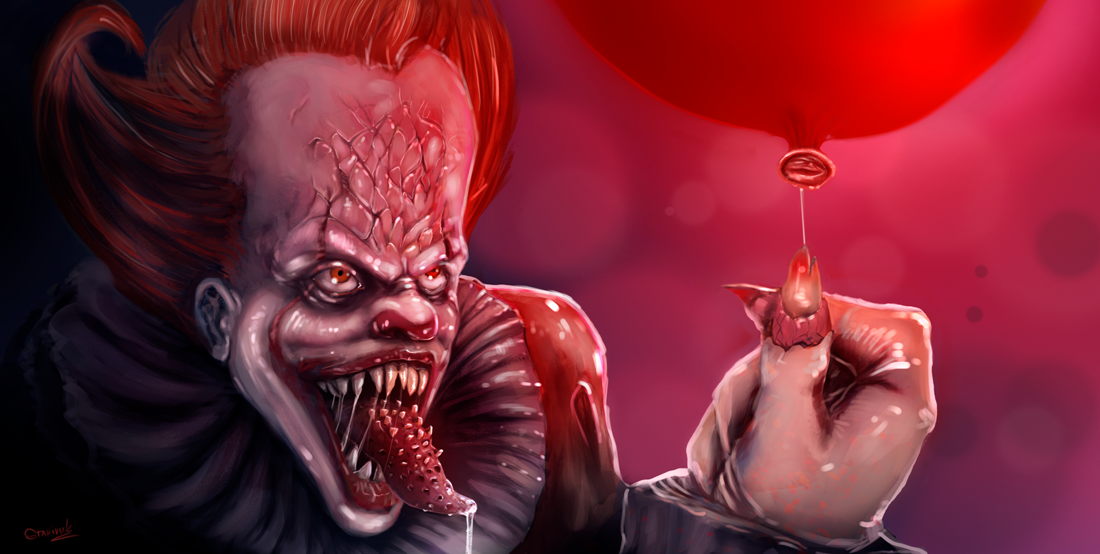 Ffarrikk? - My, It, Drawing, Pennywise, Kripota, Movies, Air balloons, Digital drawing