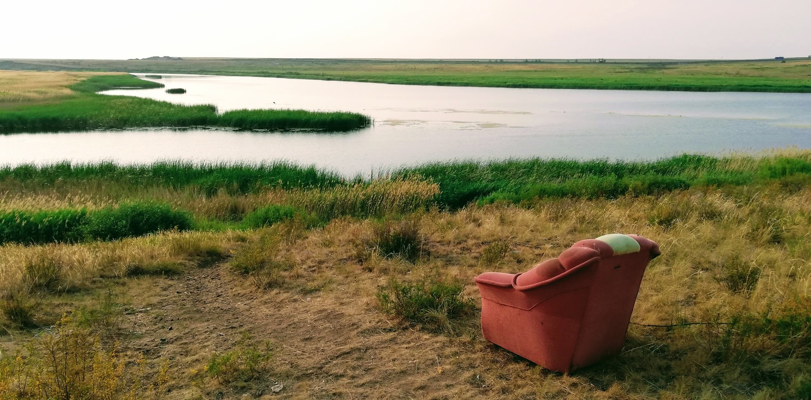 Someone knows a lot about unity with nature ... - My, River, Nature, Armchair, Relaxation