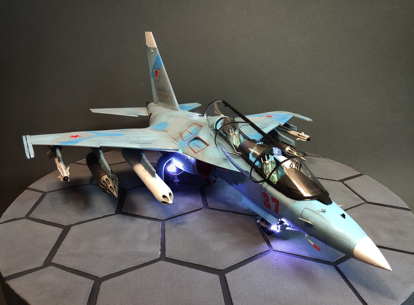 Assembling a model of the Yak-130 aircraft with illumination - My, Modeling, Stand modeling, Hobby, Aviation, Fighter, Yak-130, Longpost