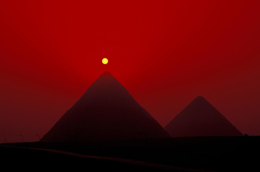 Pyramids at sunset. - Pyramid, Egypt, Sunset, The photo