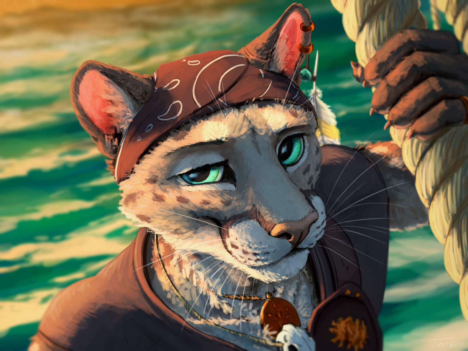 Trouble? - Furry, Furry art, Furry feline, Puma, Portrait, Titusweiss