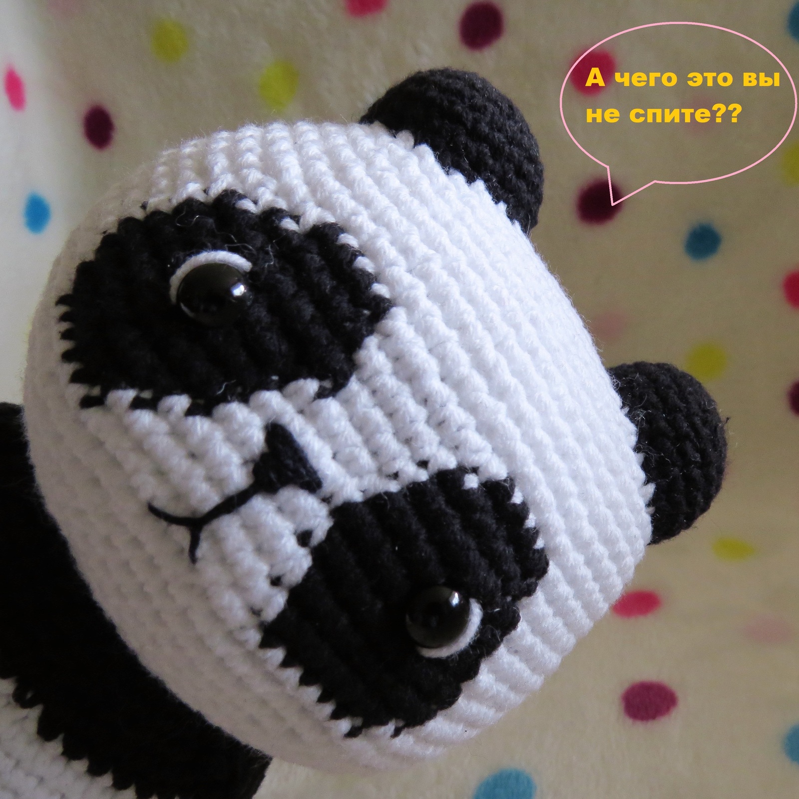 bamboo friend - My, Longpost, Needlework without process, Needlework, Knitting, Panda, Toys, Crochet