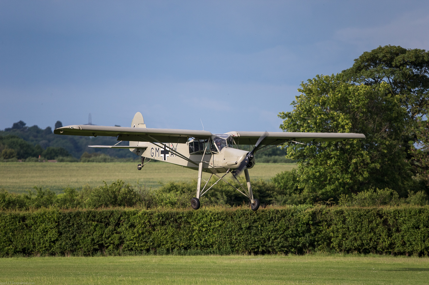 Аист на авиашоу в Шатллворте.Fieseler Fi 156 Storch - Германия, Вторая мировая война, Шторьх, Авиашоу, Длиннопост