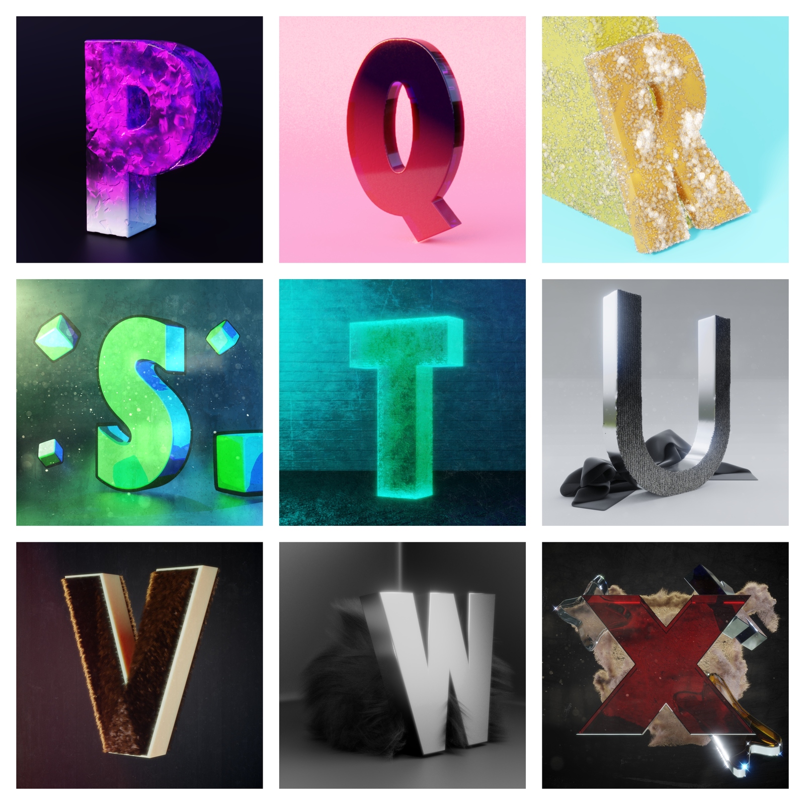 Alphabet 3D / Alphabet 3D - My, Blender, Cycles, Graphics, 3D, Abstraction, Art, Alphabet, Longpost