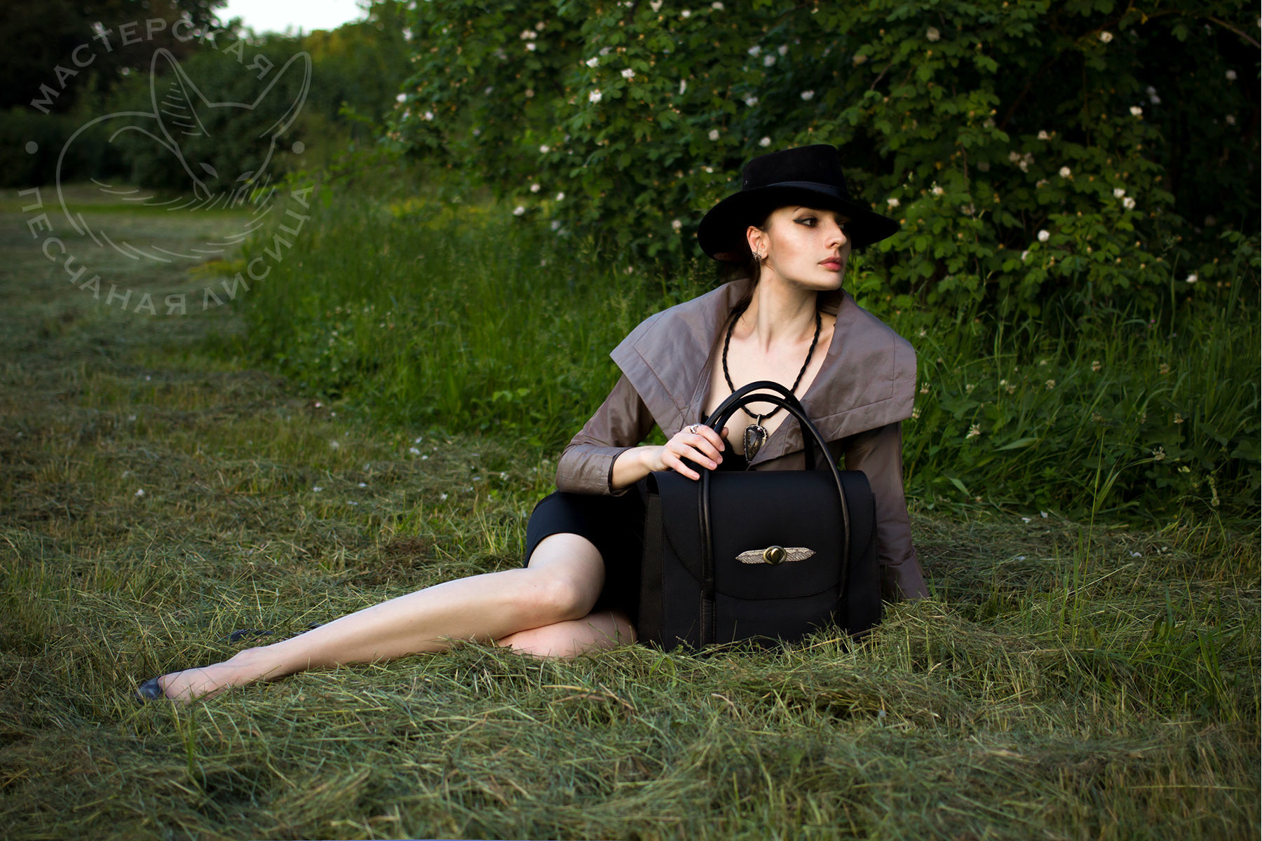 Set Classic - My, Handmade, Hat, Leather, With your own hands, Longpost, Needlework without process, Сумка