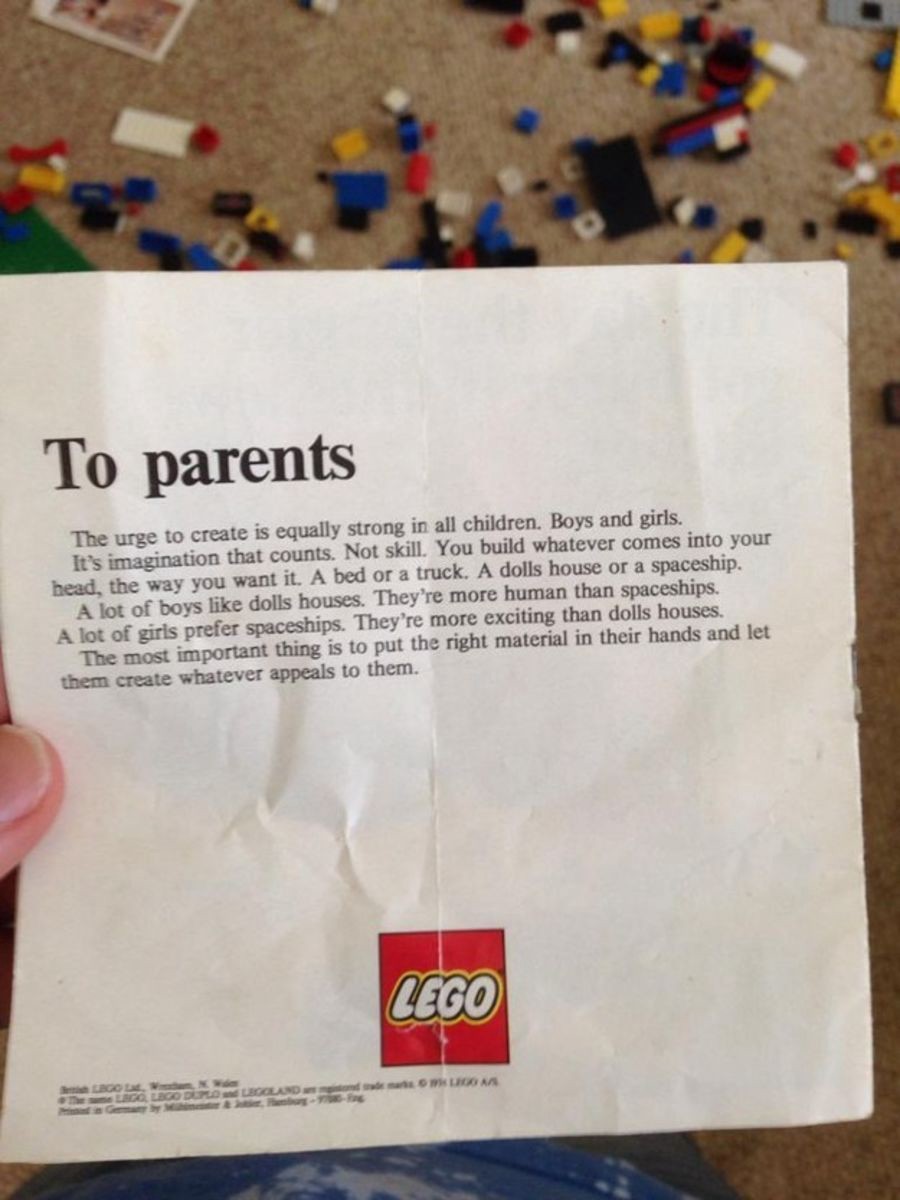 Letter to parents from Lego 1970 - Lego, Reddit, Equality, Parenting