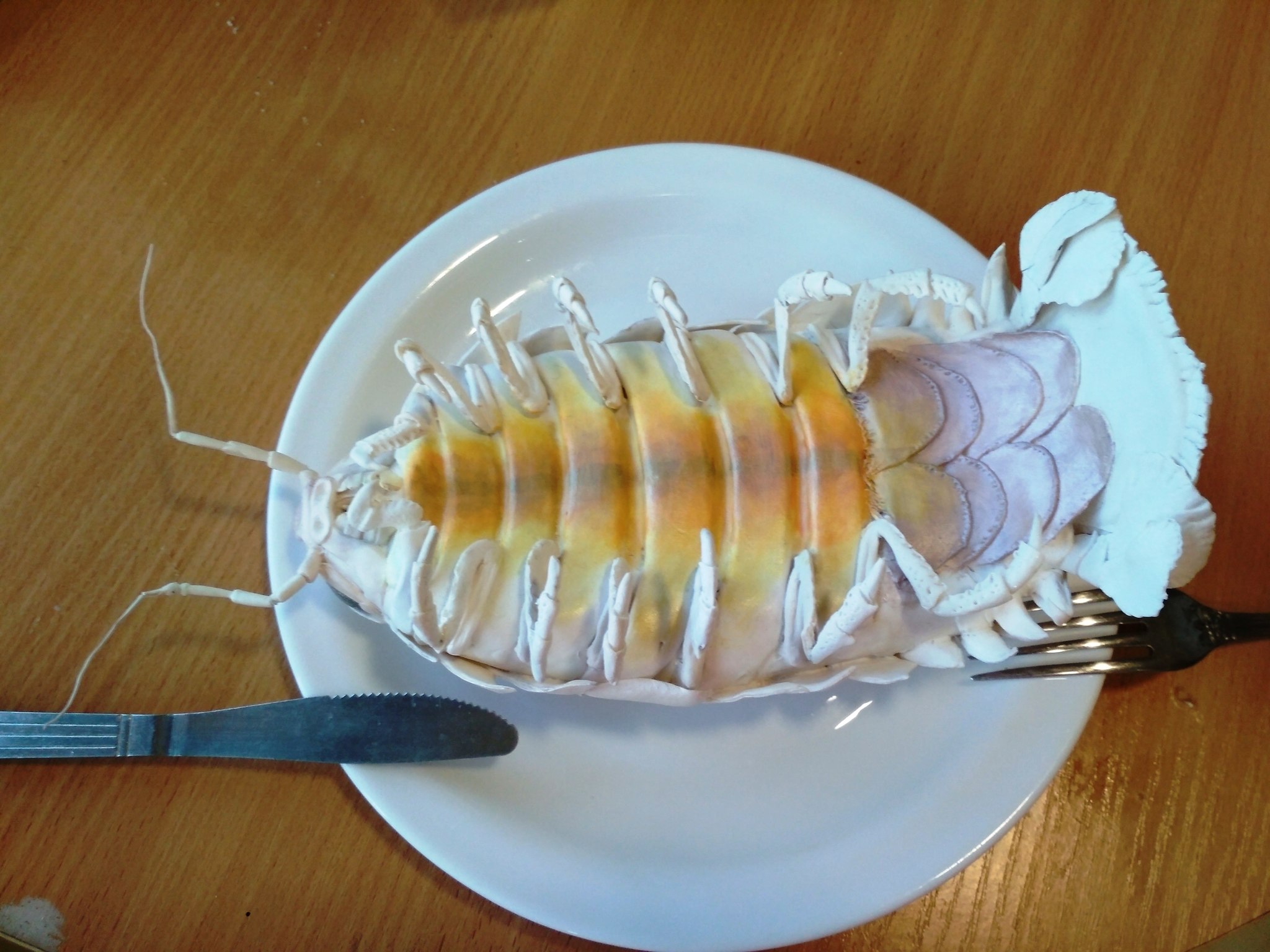 Iso-cushion of polymer clay. - My, Giant isopod, Isopod, Polymer clay, Longpost, Needlework without process