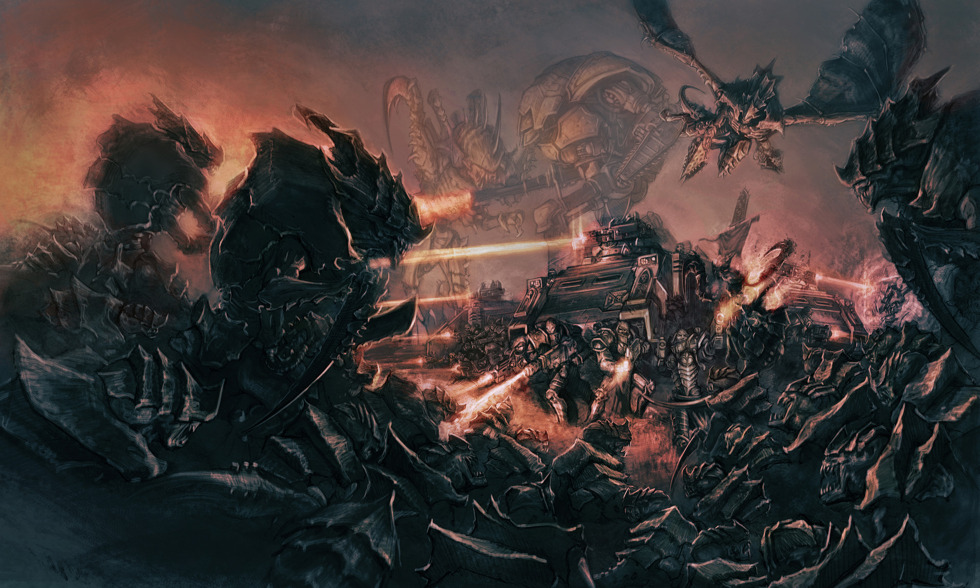 Into the flames of battle! To the anvil of war! - Warhammer 40k, Wh Art, Art, Longpost