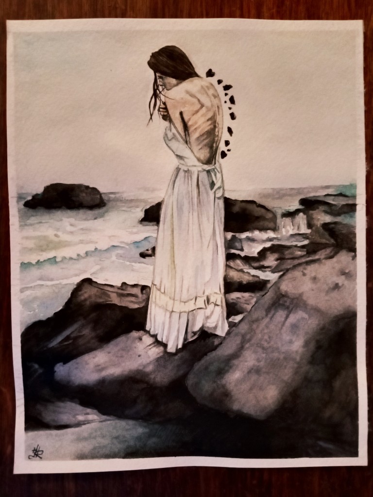 Sea breath - My, Watercolor, Sea, Art, Drawing